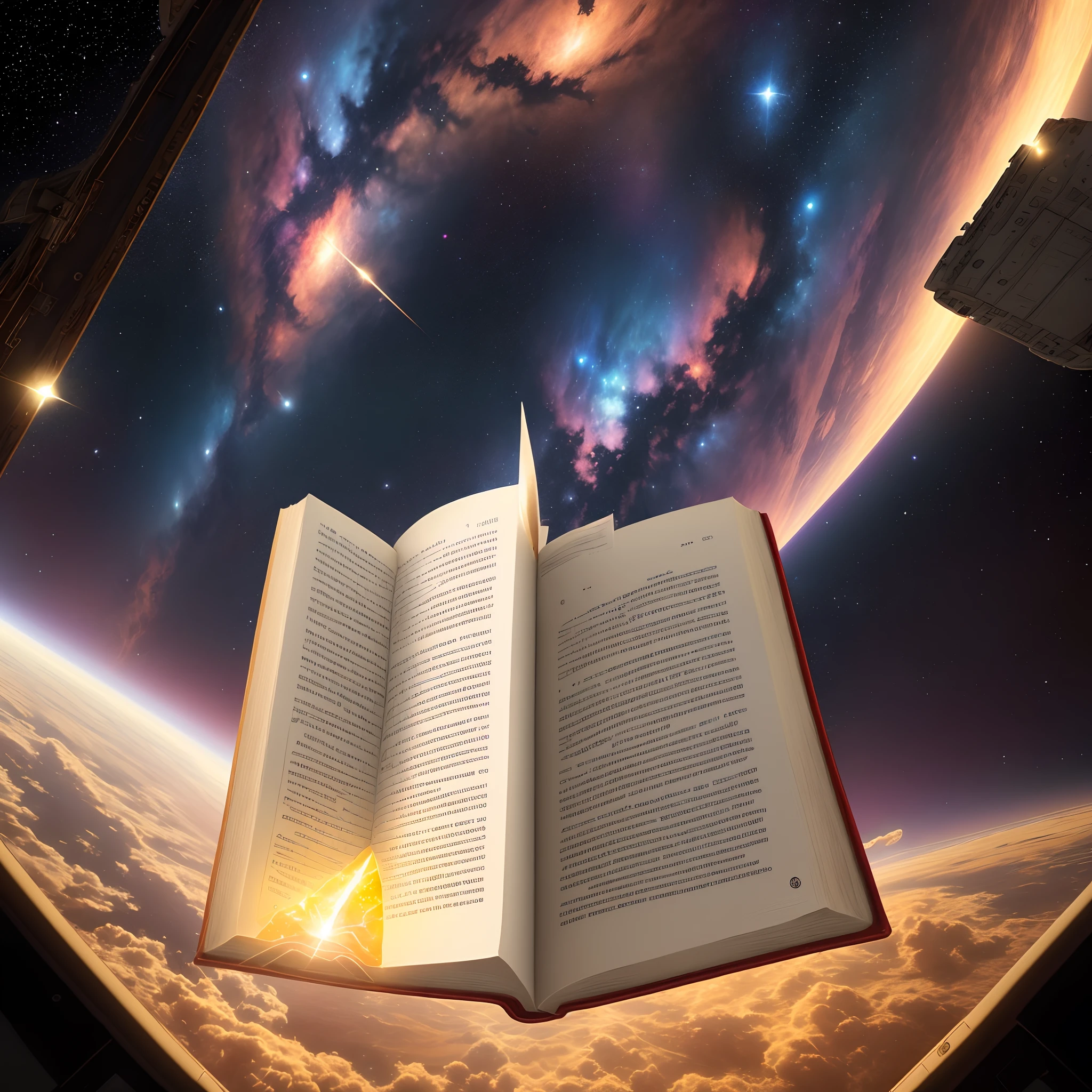 the Bible book opening up in space Among the stars