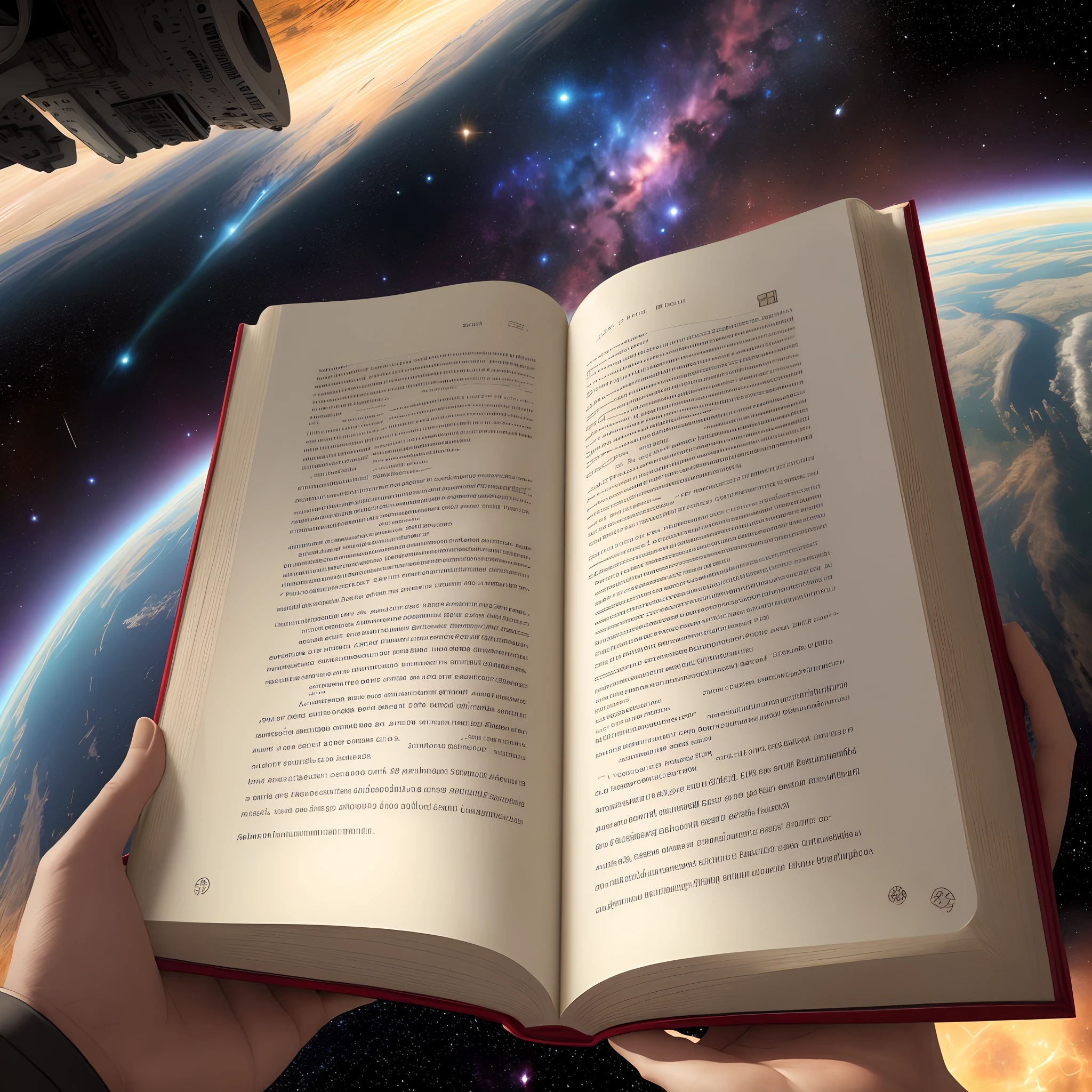 the Bible book opening up in space Among the stars