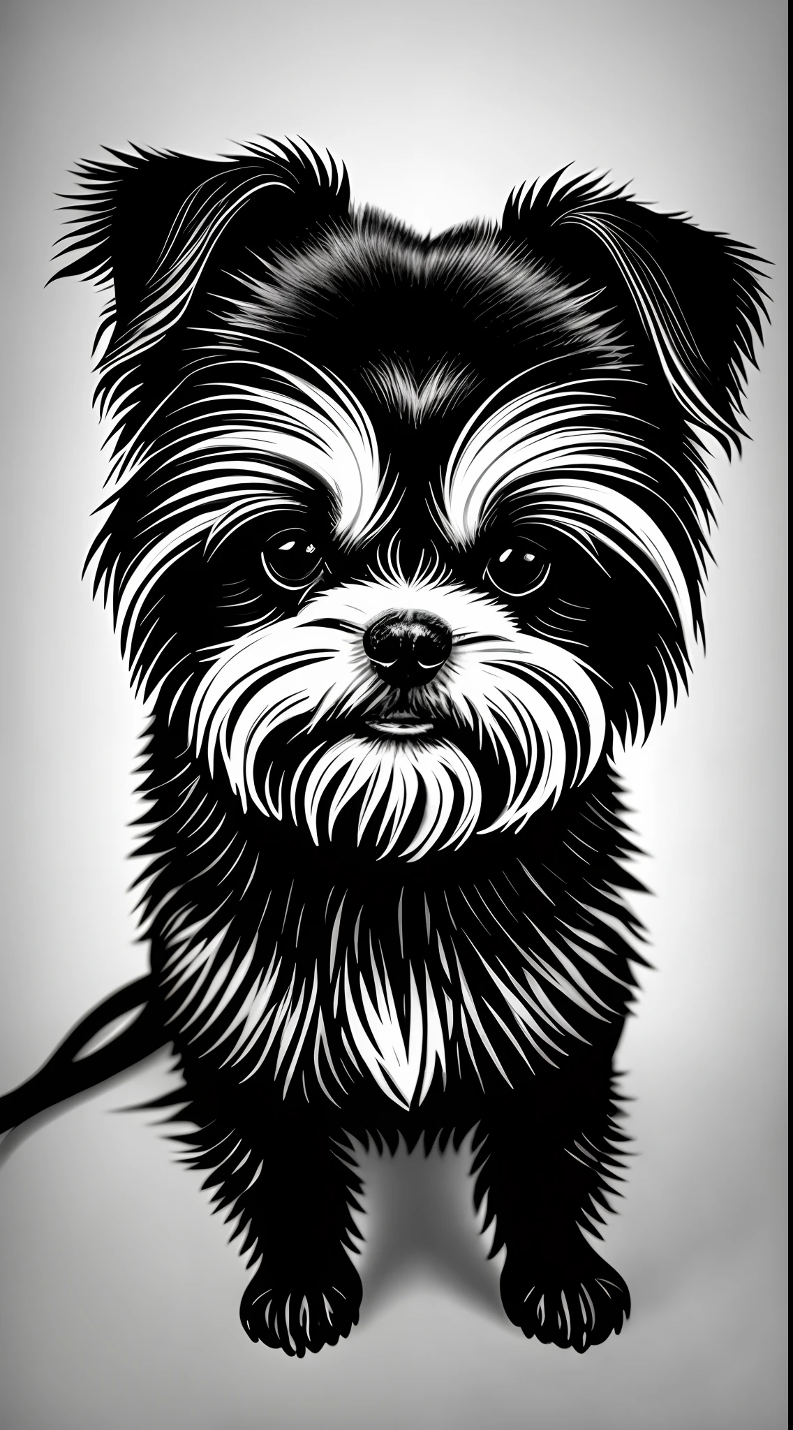 Black and white shih tzu