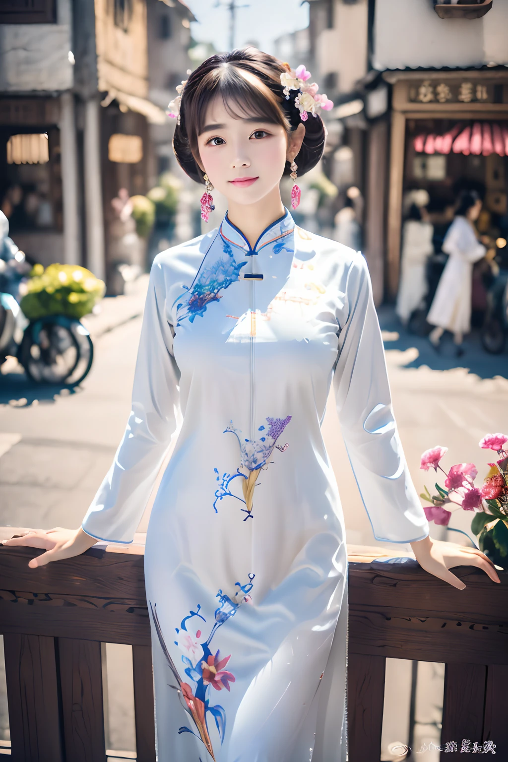 UHD, ccurate, masterpiece, anatomically correct, textured skin, high quality, best quality, highres, 1 girl. long pony tail ,beautiful detailed face, double eyelids. haif body shot.