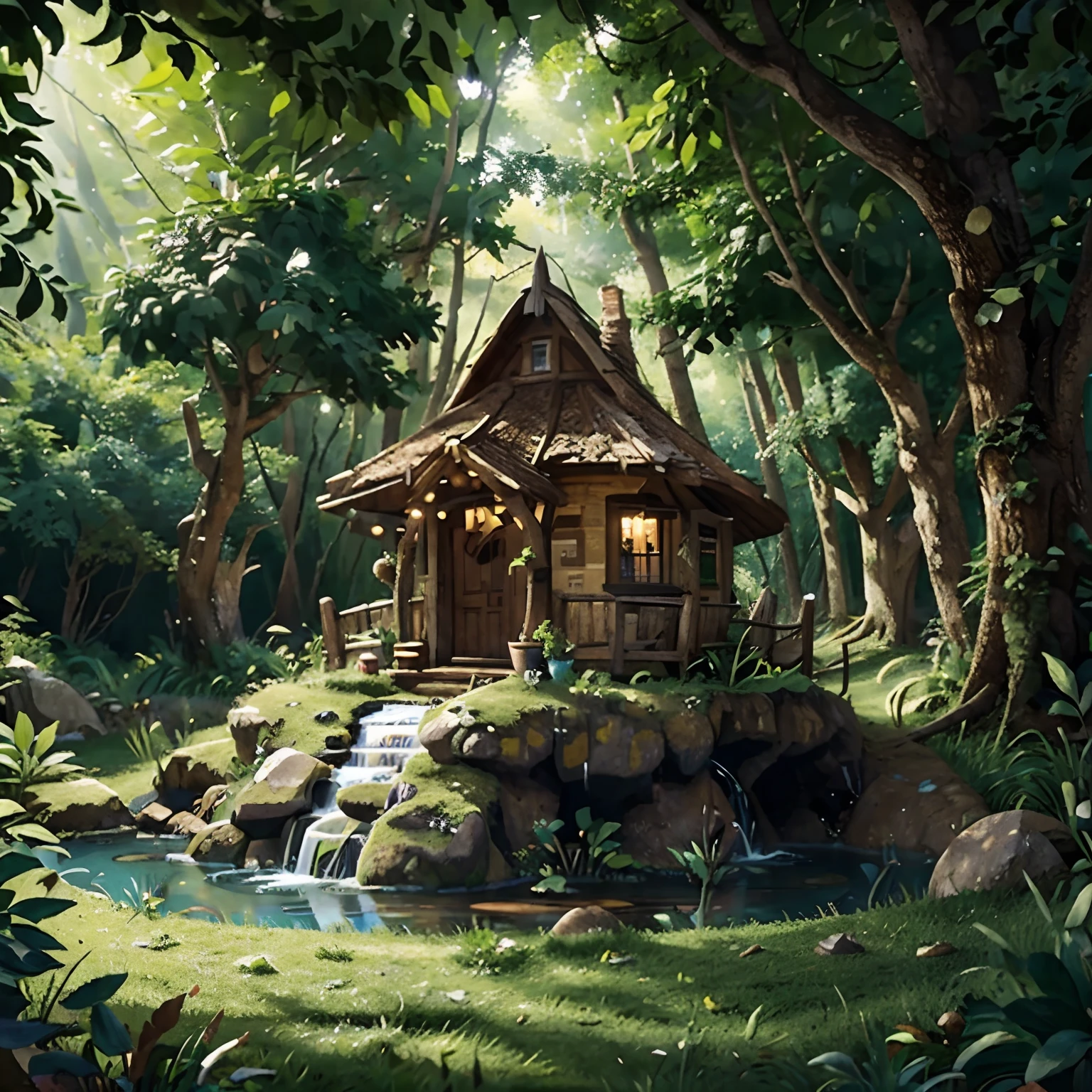 Una casita, A Magic Well 3 miños the forest. 插圖