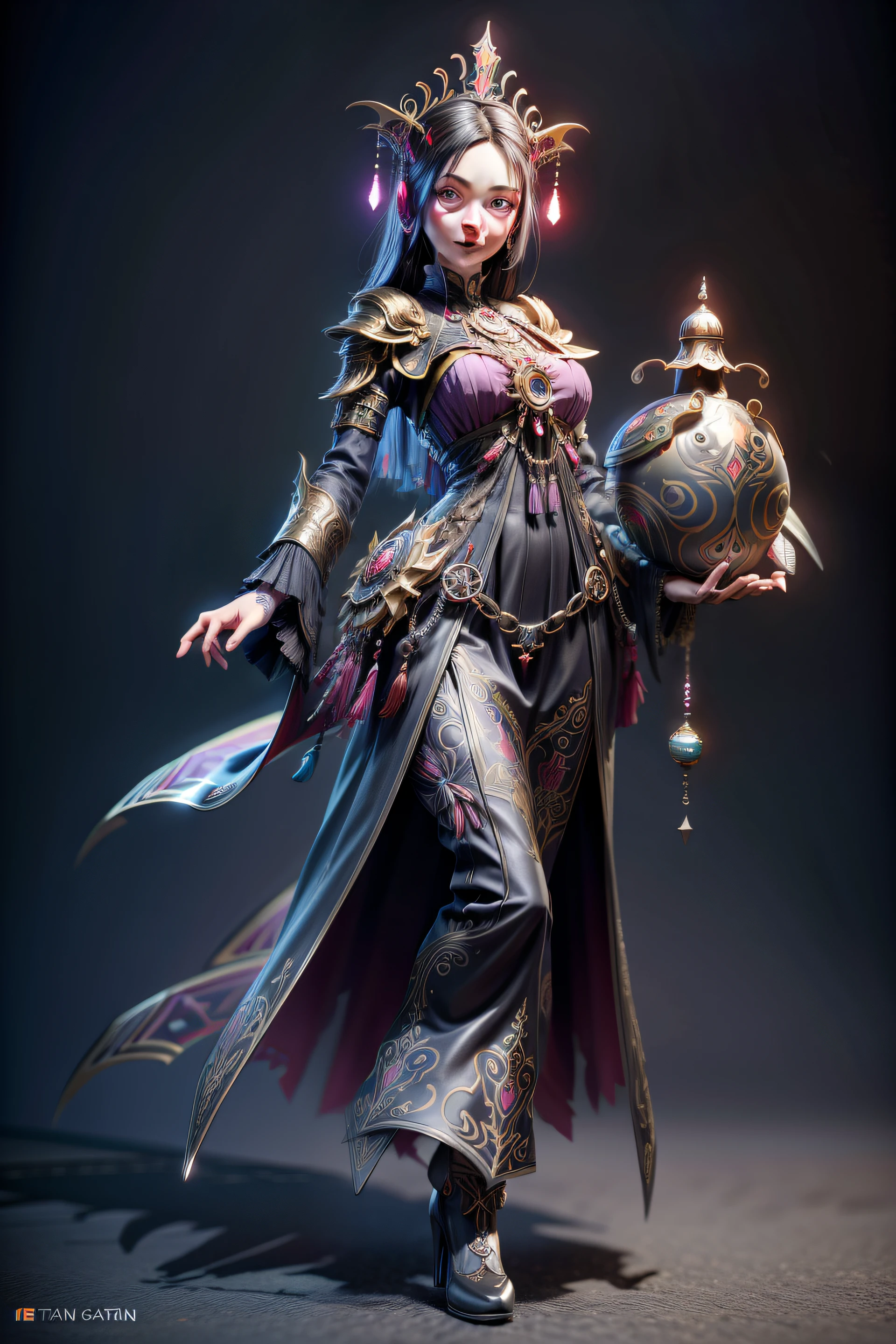 a colorful crow wearing a outsuit in gothic city by artgerm, h. r. giger and beksinski, highly detailed, vibrant, production cinematic character render, ultra high quality model, futuristicsteampunk machine, metal hands, little details, medieval style, RPG, 4k, hiperrealista. round metal body, long arms, strong, strong hands, medieval landscape, an extremely quirky, surreal, delightful image showing a heavily armed., sf, intricate artwork masterpiece, ominous, matte painting movie poster, golden ratio, trending on cgsociety, intricate, epic, trending on artstation, by artgerm, h. r. giger and beksinski, highly detailed, vibrant, production cinematic character render, ultra high quality model