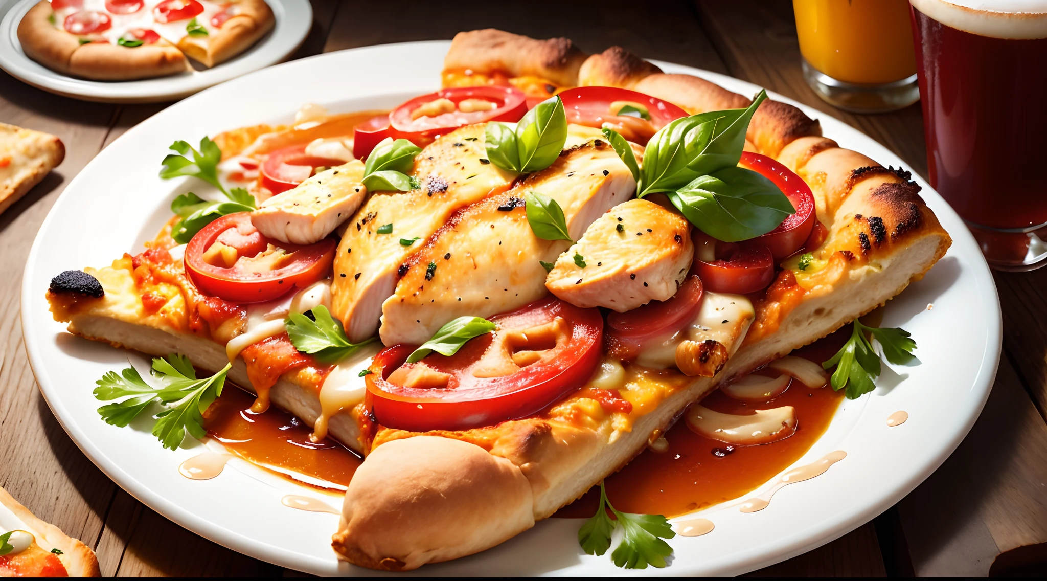 Chicken with pizza skin
