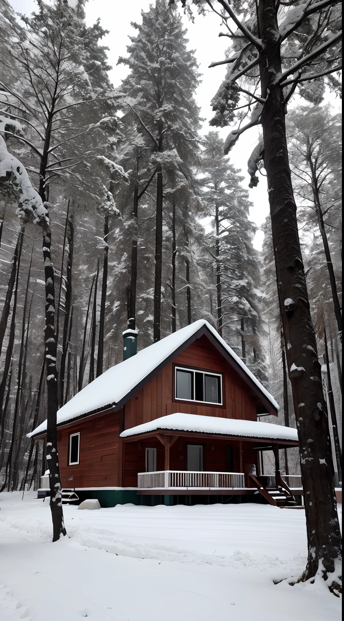 Arafed hut in the forest with snow on the ground, Casa na floresta, Cabana na Mata, Casa de campo na floresta, solitary cottage in the woods, aninhado em uma floresta, Casa de campo na floresta, in a snowy forest setting, Casa na Madeira, A pequena casa na floresta, A casa na floresta, floresta coberta