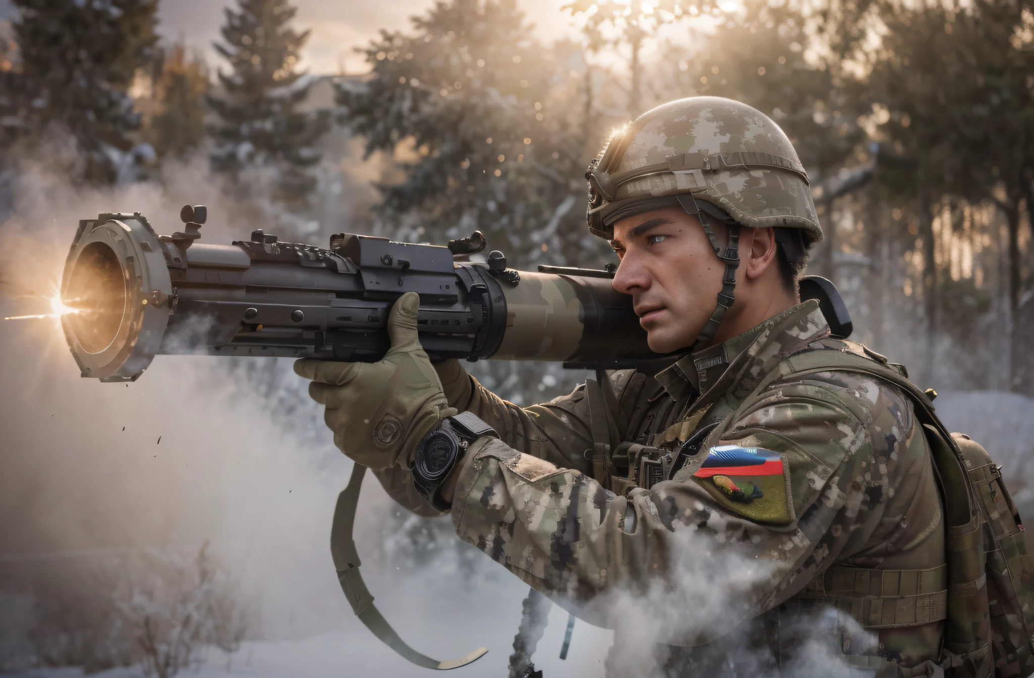 arafed soldier with a rifle and helmet on sitting on a ledge, a soldier aiming a gun, russian army infantry soldier, with rifle, military weaponry, wielding assault rifle, laser sights on weapons, russian national guard, holding rifle, military photography, aiming, holding a rifle