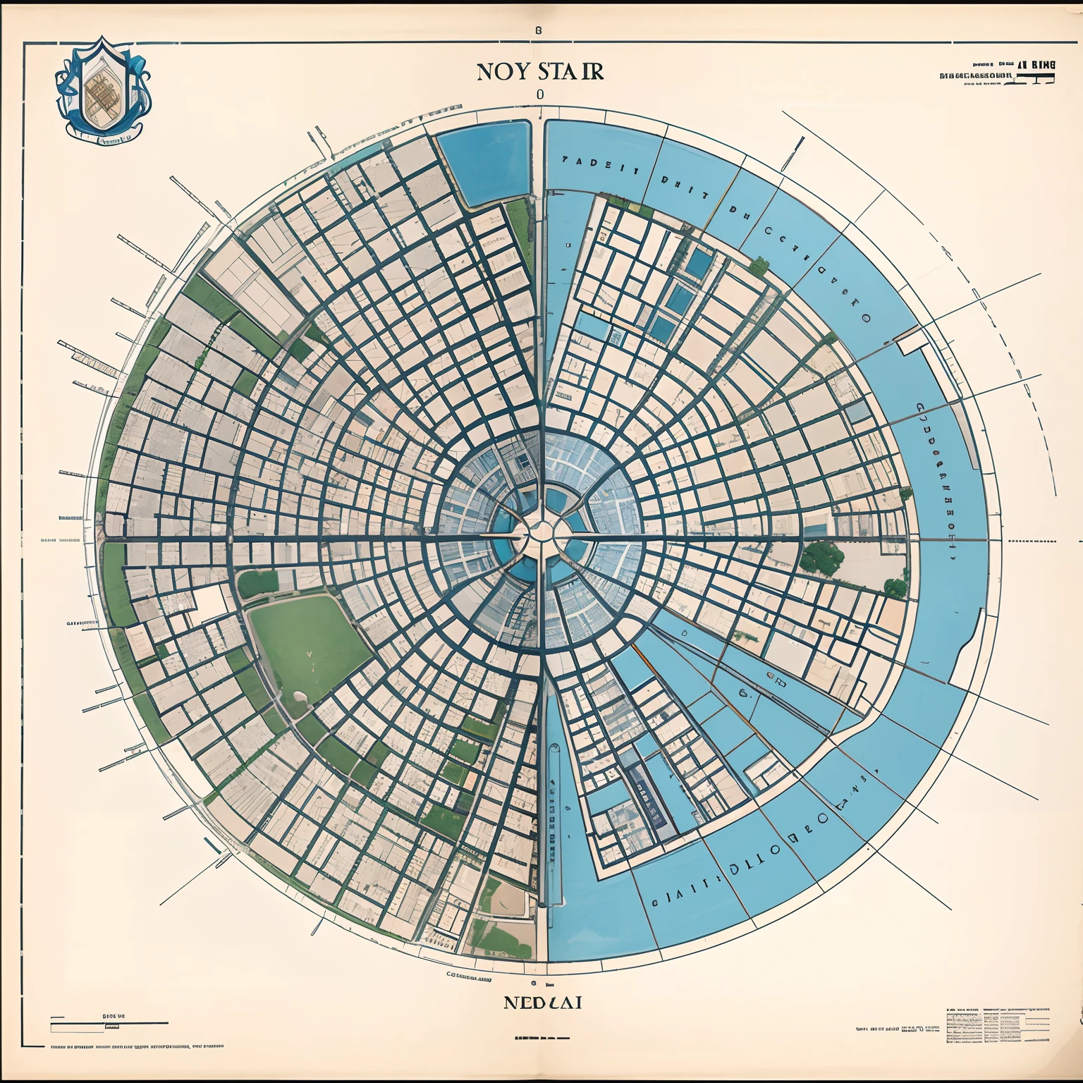 Noar style city map medium size