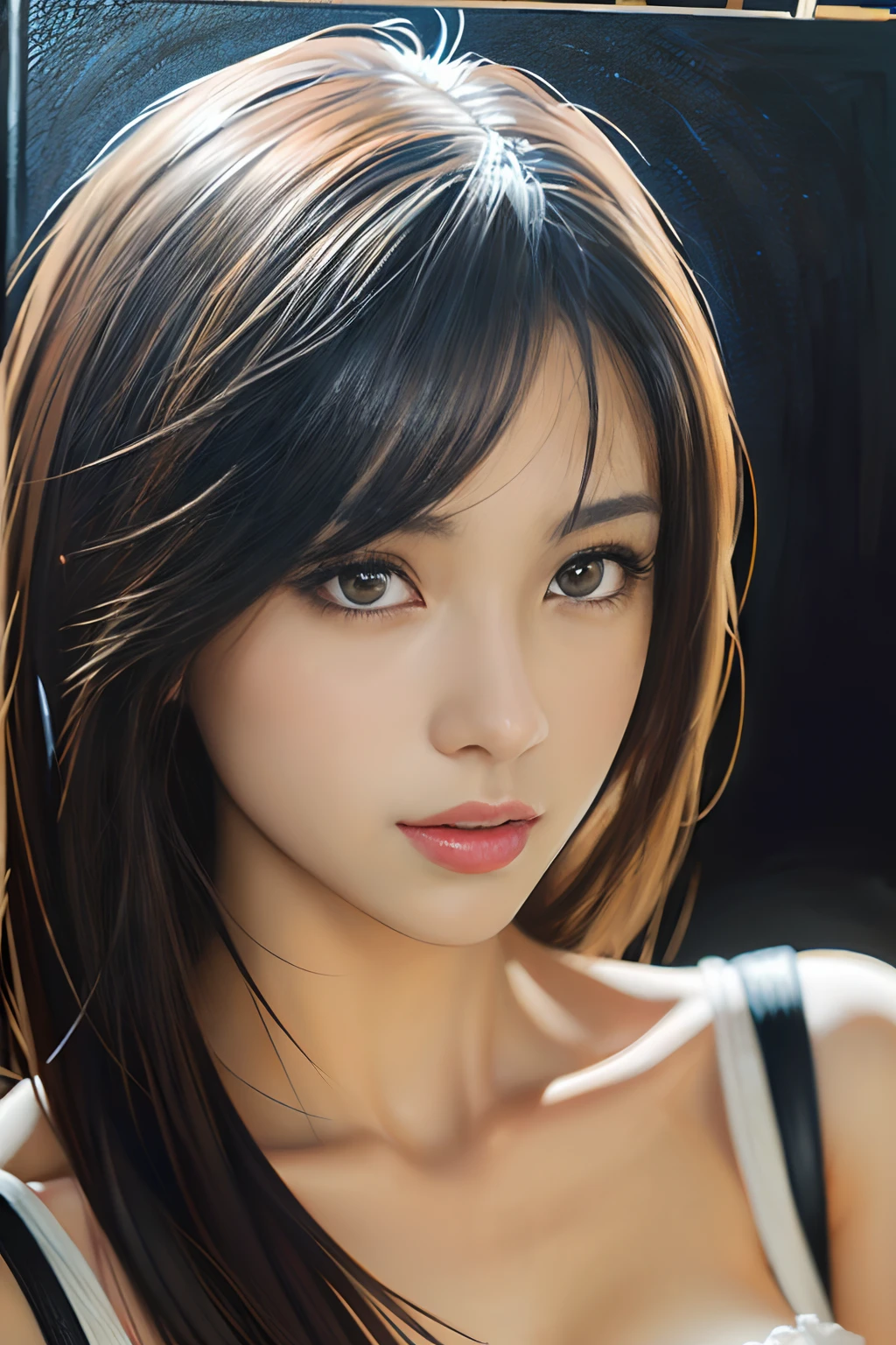 FF７，Yuffie，((is looking at the camera，enticing，sexy，full bodyesbian))，Dense and detailed face，Super beautiful details，Perfect balance，((The quality of the painting:1.2))，Extremely beautiful face，Beautiful face，beautidful eyes，kunoichi,1girll