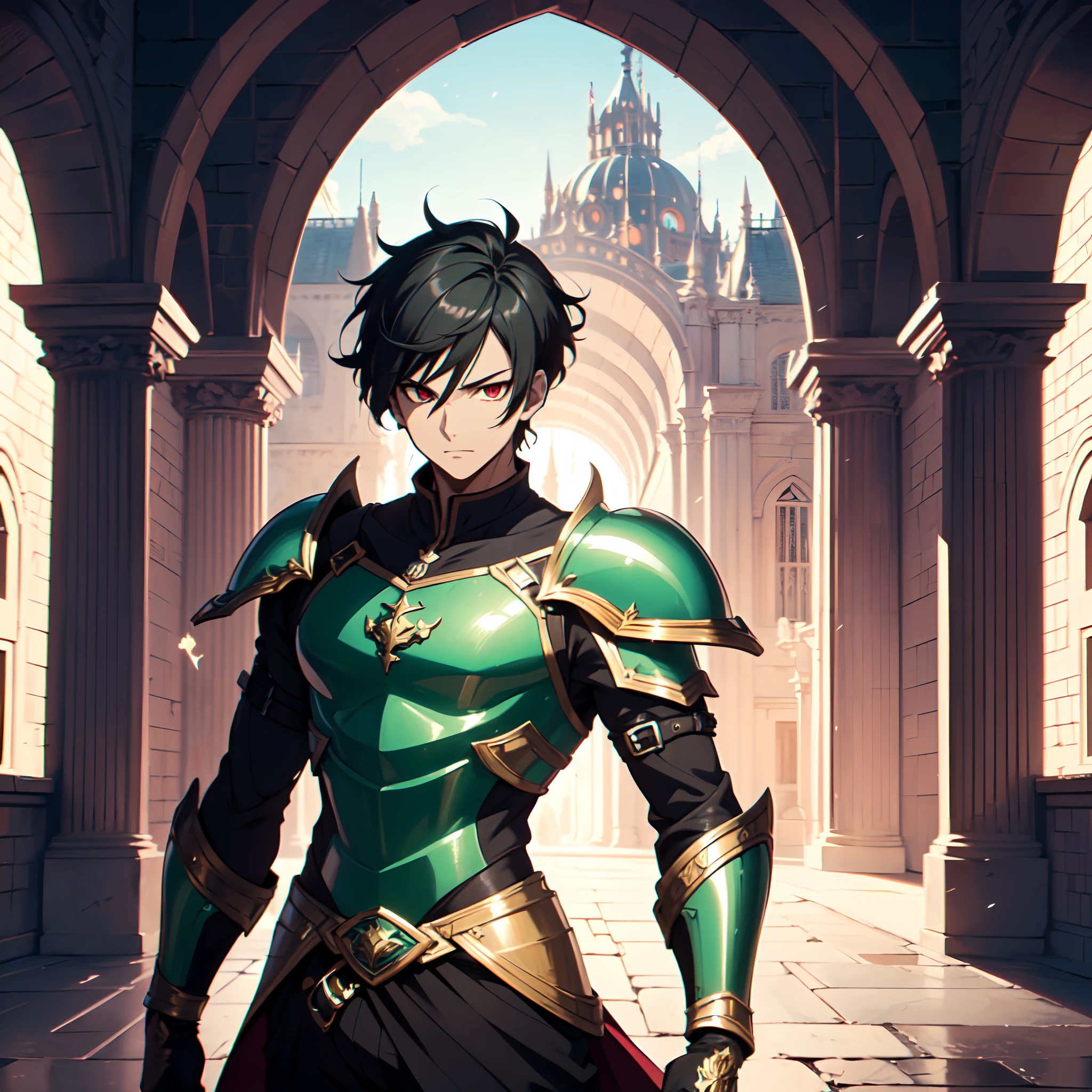 128K Ultra High Definition,
128K Ultra High Quality,
128K Ultra High Resolution,
Best Definition,
Best Quality,
Best Resolution,
Perfectly Detailed,
Perfectly Designed,
Extremely Detailed,
Extremely Designed,
Hyper Detailed,
Hyper Definition,
Hyper Quality,
Hyper Resolution,
Masterpiece,
(((Anime))),
Body Shot,
(((Boy))),
Handsome,
Muscular Body,
(((Black Short Hair))),
(((Red Eyes))),
(((Hyper Detailed & Perfectly Designed With Ultra High Quality Green Warlord Armor))),
(((Inside Of Medieval Royal Palace Background Scenery))),