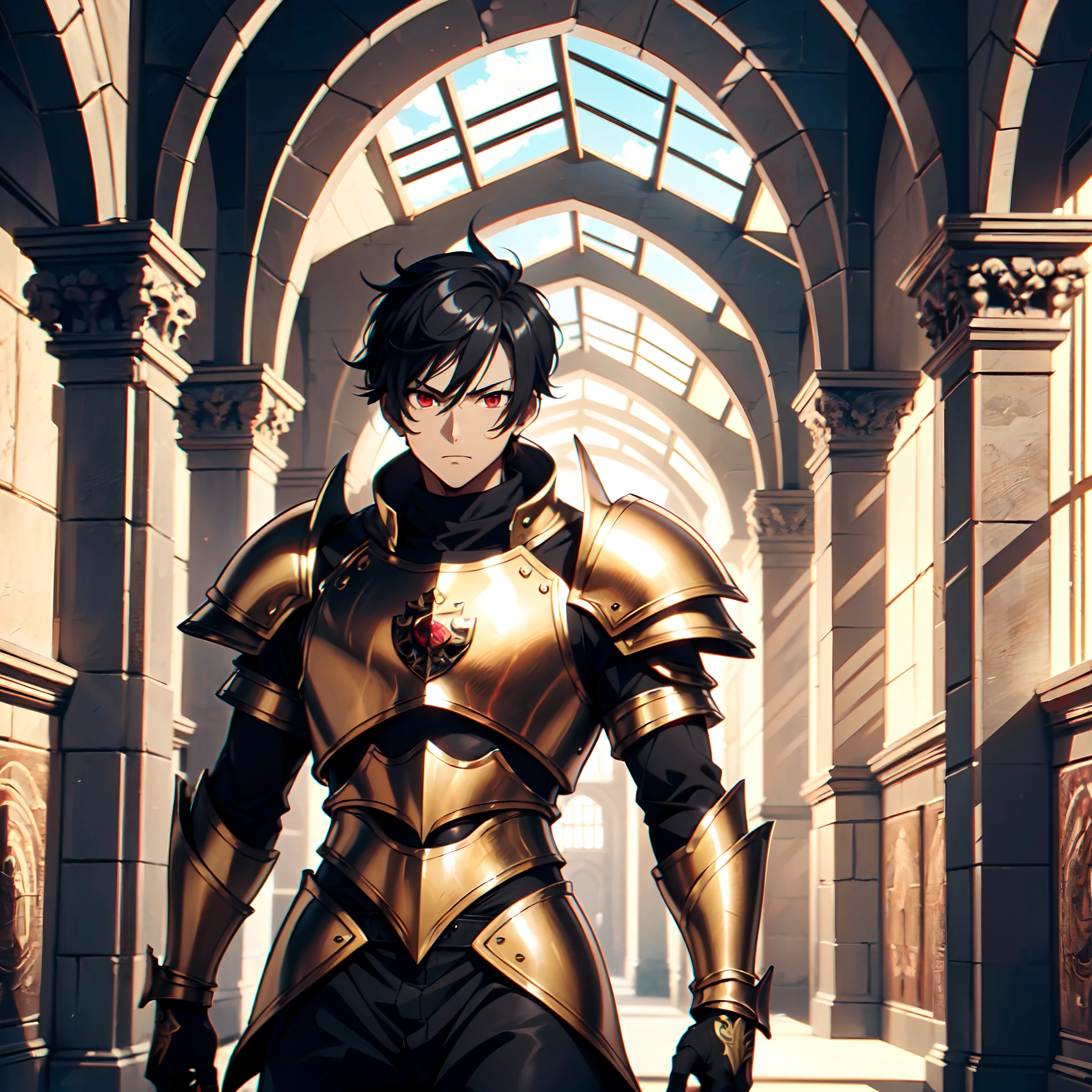 128K Ultra High Definition,
128K Ultra High Quality,
128K Ultra High Resolution,
Best Definition,
Best Quality,
Best Resolution,
Perfectly Detailed,
Perfectly Designed,
Extremely Detailed,
Extremely Designed,
Hyper Detailed,
Hyper Definition,
Hyper Quality,
Hyper Resolution,
Masterpiece,
(((Anime))),
Body Shot,
(((Boy))),
Handsome,
Muscular Body,
(((Black Short Hair))),
(((Red Eyes))),
(((Hyper Detailed & Perfectly Designed With Ultra High Quality Bronze Warlord Armor))),
(((Inside Of Medieval Royal Palace Background Scenery))),