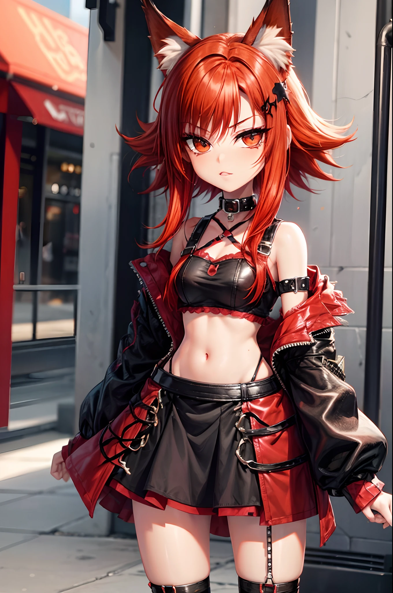 Ginger hair, red head, emo punk girl, goth girl, fox ears, punk princess, emo red head