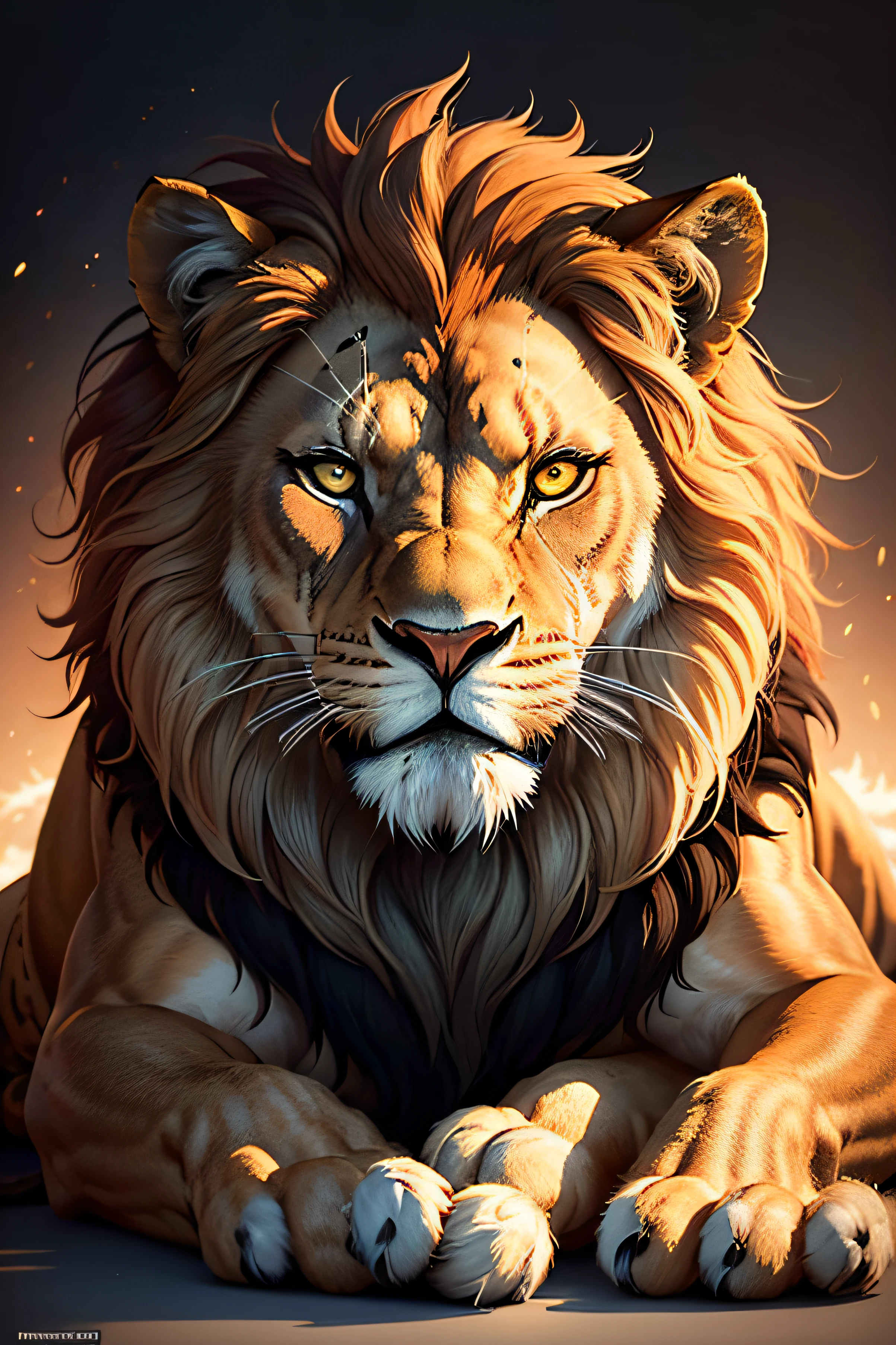 wild lion head,kratos details,detailed lion face,detailed lion head,ferocious lion features,fierce lion eyes,lion's fierce expression,sharp lion teeth,lion's majestic mane,ferocious lion's gaze,bold and powerful lion presence,encarando (1.1),strong and intimidating gaze,dominant and fearless lion,lion's piercing eyes,roaring lion,king of the jungle,lion's majestic posture,defiant and regal lion,strong and powerful lion,unyielding and courageous lion,unbreakable lion's spirit,
art deco (1.1),bold and elegant art deco style,elegant and geometric patterns of art deco,unique blend of modernism and luxury,vibrant art deco color palette,stunning art deco details,art deco's timeless elegance,art deco inspired design,design reminiscent of the golden age,exquisite art deco aesthetics,
simples (0.9),clean and minimalistic design,simplicity in design,minimalistic and sleek graphics,straightforward and uncomplicated design,subtle and understated style,
bold and striking vector graphics,eye-catching and dynamic vector design,vibrant and energetic vector illustration,precise and crisp vector lines,vector graphics that pop off the canvas,sharp clarity of vector shapes,
graphic (1.1),bold and impactful graphic design,visually striking graphic elements,dynamic and engaging graphics,creative and original graphic design,powerful graphic compositions,attention-grabbing graphic details,
incorporating the elements of borda nouveau,bold and intricate borda nouveau motifs,elegant and organic borda nouveau swirls,graceful and flowing borda nouveau curves,
graphic sticker design with kratos details,dynamic sticker design with kratos-inspired motifs,detailed and eye-catching sticker artwork,vibrant and bold sticker illustrations,kratos-inspired sticker design,
masterpiece:1.2,high-resolution,stunningly detailed artwork,ultra-detailed depiction,mind-blowing level of detail,astonishingly lifelike image,unparalleled attention to detail,photorealistic rendering,vivid and realistic colors,wild and vivid color palette,dramatic and vibrant color scheme,
capturing the essence of the lion's strength and power,impressive portrayal of the lion's majestic presence,immersive and lifelike representation of the lion,showcasing the lion's untamed nature,
stunning lighting effects,striking interplay of light and shadow,dramatic use of light and shadow,subtle and atmospheric lighting,elegant and enchanting lighting,breathtaking lighting composition,illuminating the lion's features with a soft glow.