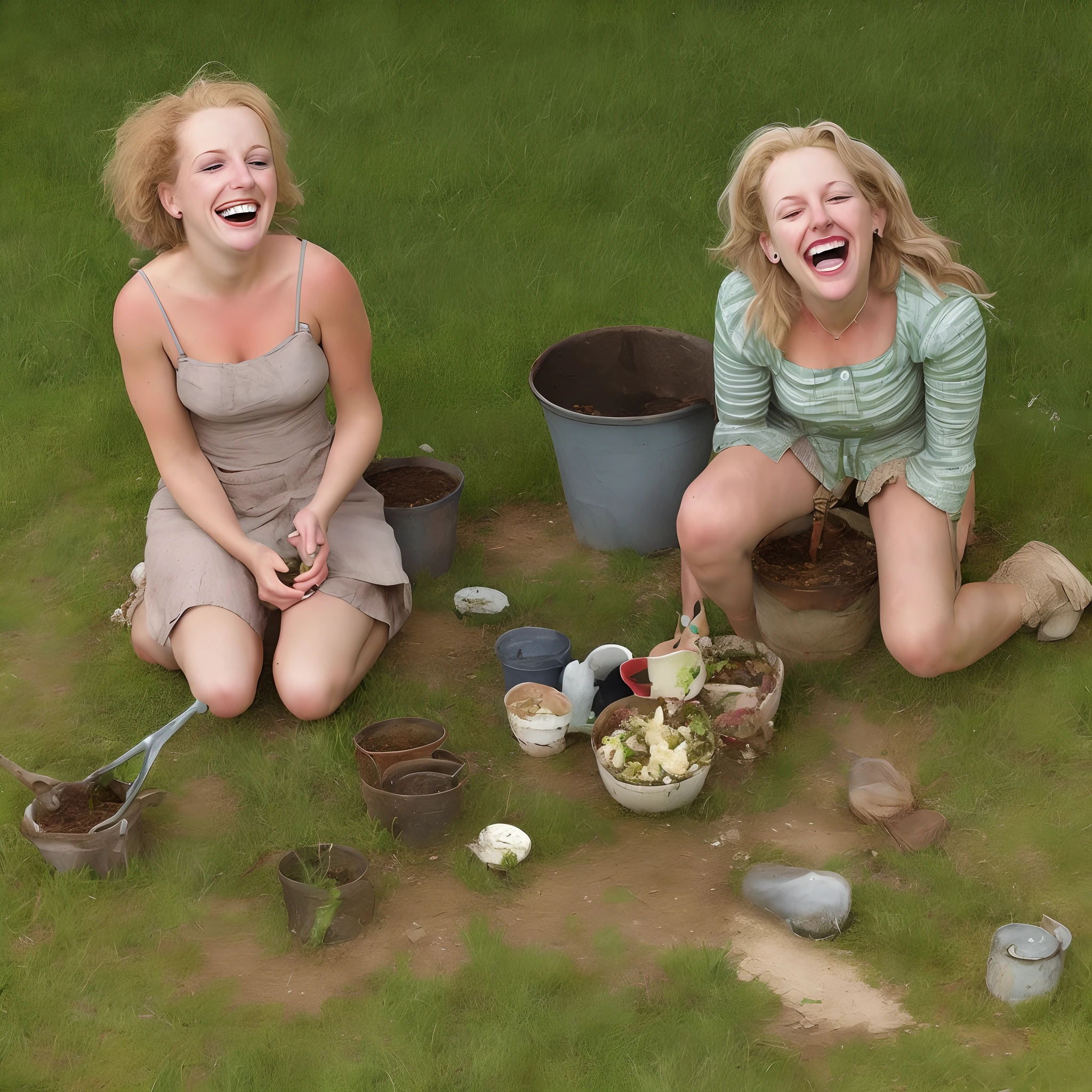 Laughing her poor potted guts all over the lawn
