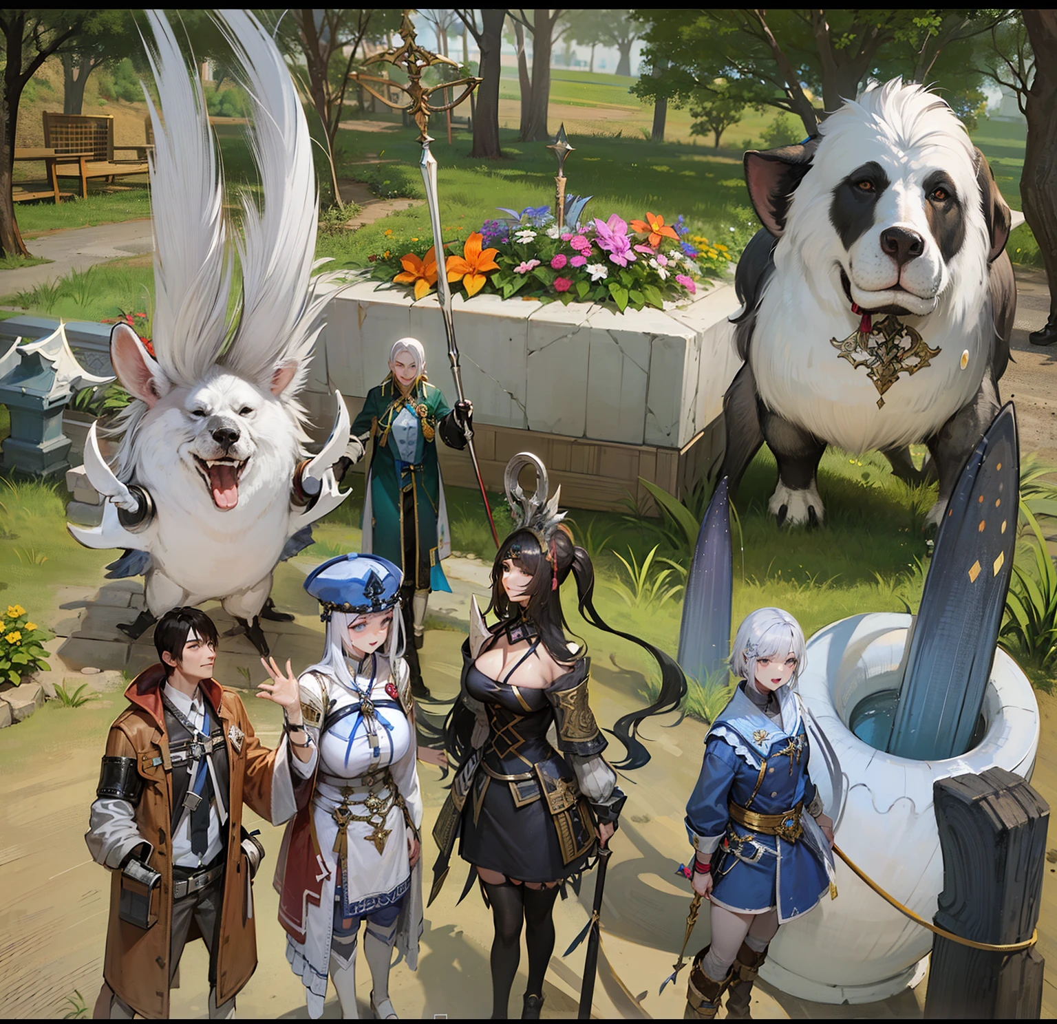 Personagens de rpg, <Cena MMORPGS, estilo final fantasy 14, Estilo Lineage 2 Revolution, MMO, Jogabilidade MMORPG, MMORPG, Captura de tela do PC, MMORPG Fantasia, MMORPG coreano, MMO de fantasia, Tranding no PXIV, MMO coreano, foto detalhada do mundo virtual, da linhagem 2
