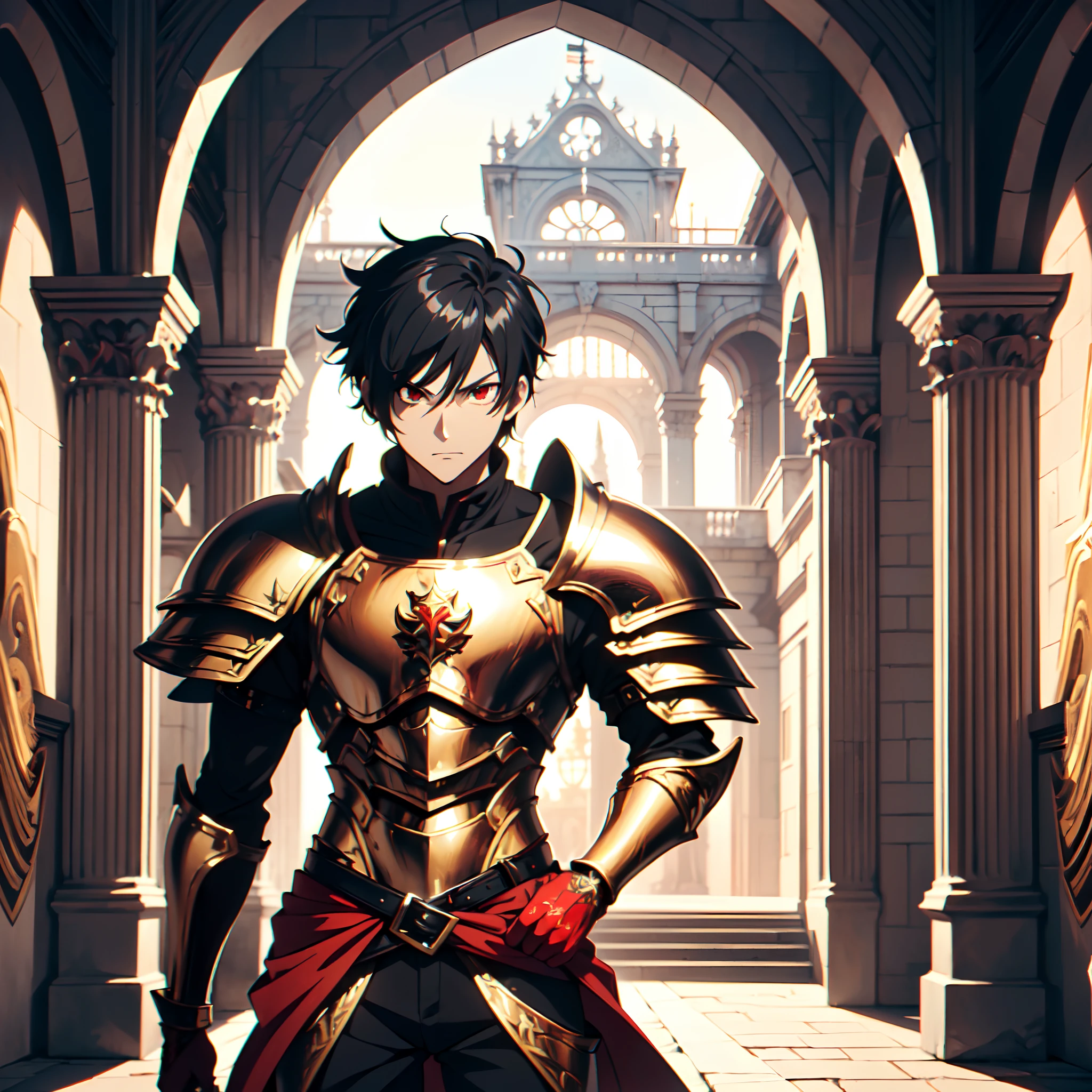 128K Ultra High Definition,
128K Ultra High Quality,
128K Ultra High Resolution,
Best Definition,
Best Quality,
Best Resolution,
Perfectly Detailed,
Perfectly Designed,
Extremely Detailed,
Extremely Designed,
Hyper Detailed,
Hyper Definition,
Hyper Quality,
Hyper Resolution,
Masterpiece,
(((Anime))),
Body Shot,
(((Boy))),
Handsome,
Muscular Body,
(((Black Short Hair))),
(((Red Eyes))),
(((Hyper Detailed & Perfectly Designed With Ultra High Quality Bronze Warlord Armor))),
(((Inside Of Medieval Royal Palace Background Scenery))),