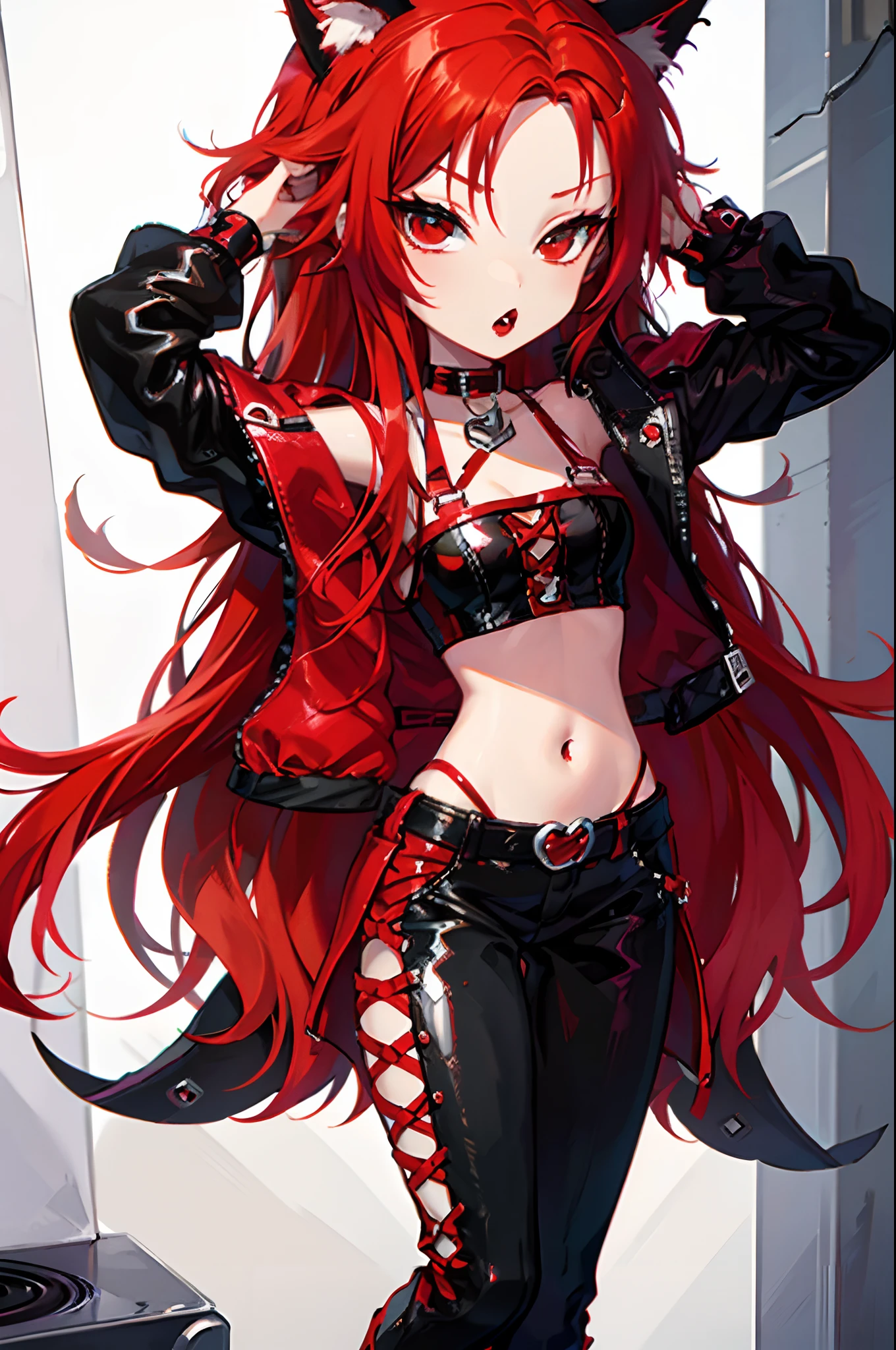 Ginger hair, red head, emo punk girl, goth girl, fox ears, punk princess, emo red head, Bratz doll
