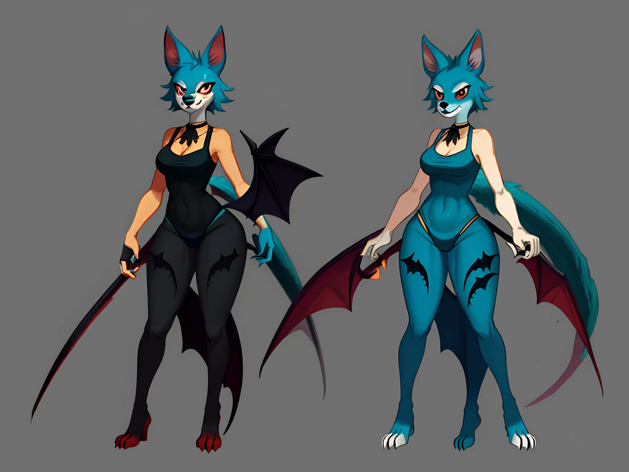Solo focus, full body view, Female anthro kobold, goth