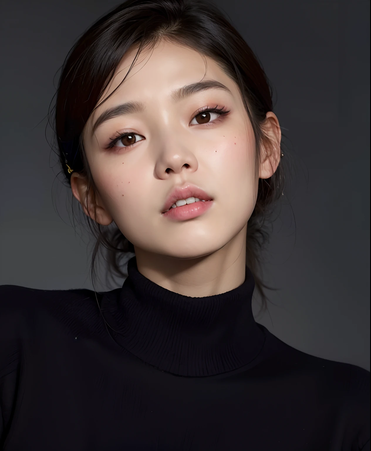 A woman in a black turtle-neck sweater posing for a photo, jennie blackpink, Heonhwa Choe, linda mulher coreana jovem, Parque Roseanne do Blackpink, Mulher sul-coreana bonita, Lee Ji - Eun, Lee Ji-eun, atriz da Coreia, young adorable korean face, Lulu Chen, mulher coreana jovem bonita, gemma chen, Gongbi, Shin min jeong