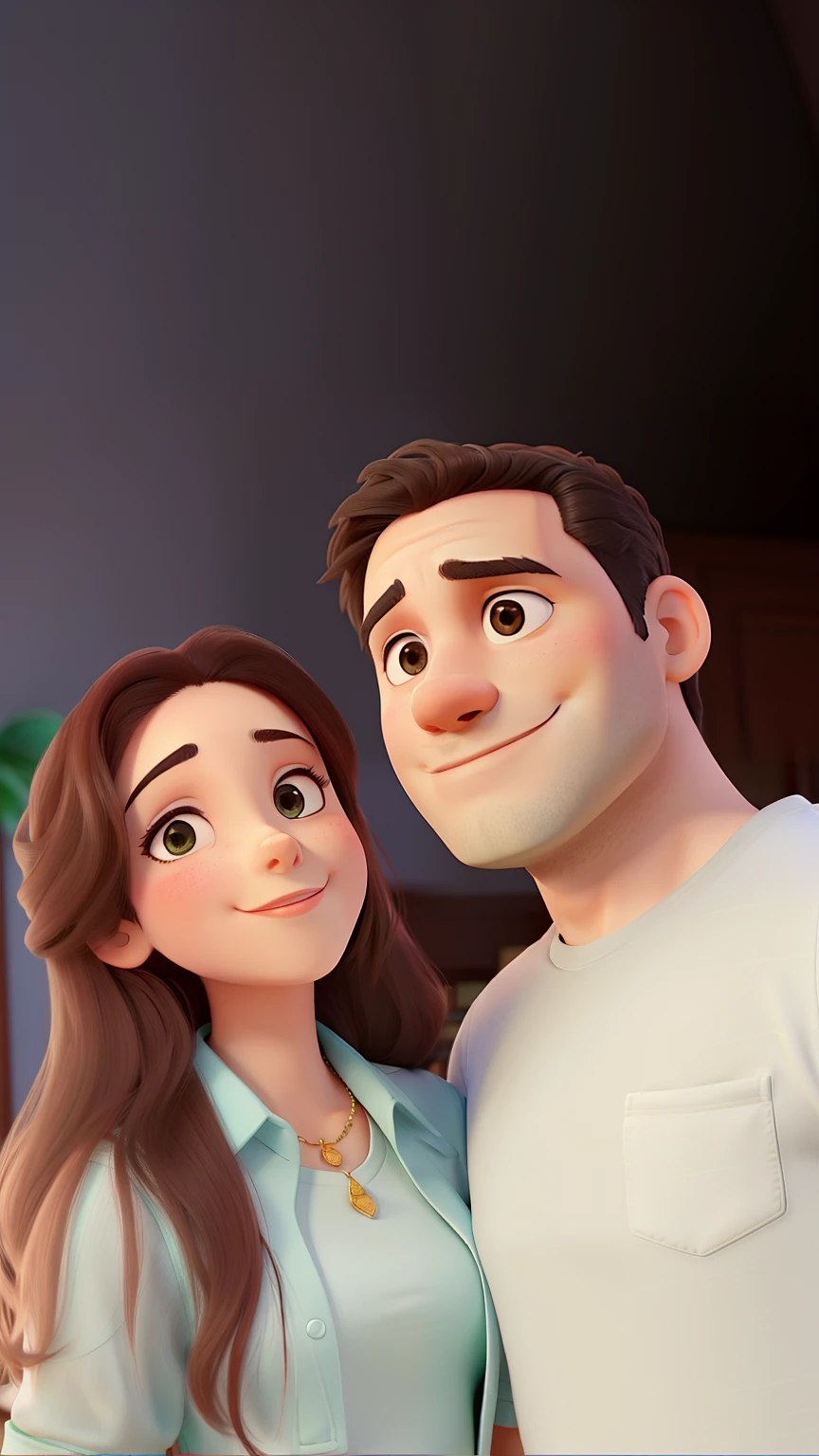 Um casal de namorados, posando para a foto