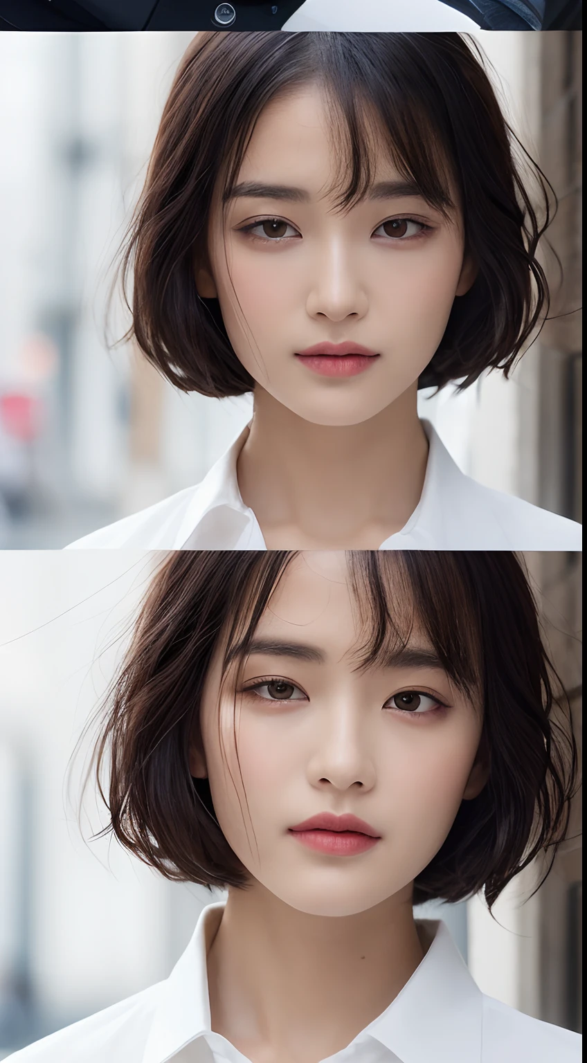 (Photo taken by Canon EOS R6, 85 mm, 1/1250, F/2.0, ISO 400)、extra detailed body、extra detailed face、best qualtiy:1.2)、femele、looking at the viewers、(JINS)、(Random background:1.4)、full body Esbian、Precise proportions、(Japan Person Model)、18 year old girl、Slim model、小柄、Hairstyle is random、long legged、small ass、red blush、full of shyness、鎖骨、abdominals、Double weave、A Japanese Lady、beautiful and delicate face、fair white skin、authentic skin、(详细的脸)、Well-formed round face、pores、超A high resolution、 8K、parameters Best quality、masterpiece、(realisitic:2.0)、detaileds、Skin Details、Hairstyle is random、beautidful eyes、An Asian girl、Slimed、girlfriend、Beautiful fece、Beautiful fece、Studio Lighting、(((teats)))、Natural abs、bangss、bare shoulders、hair between eye、lightbrown hair、oval-face、二重まぶた、Central eye、独奏、((Thin natural pink areola))、delicate and sexy(鎖骨:1.3)、(shinny skin:0.8)、(masterpiece:1.4)、(top-quality:1.4)、natural(Perfect breasts with good shape:1.25)、shiny lip、(SFW)、(One nipple on one breast)、((huge tit))、((small areolas))