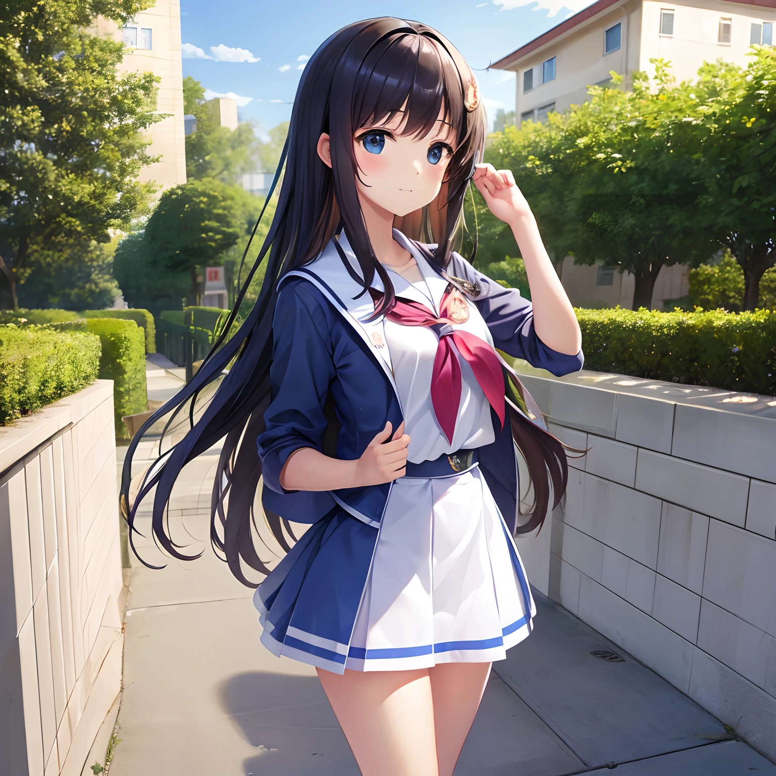 illustratio In his third year of high school Princess Student Council President Longhaire Standing Picture