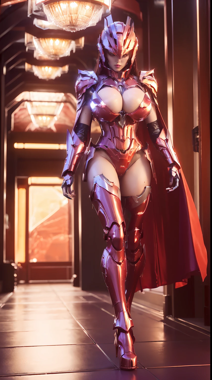 (1GIRL), (red_libs, dark_hair), (phoenix mecha helmet:1.2), (BIG BUTTOCKS, HUGE
Fake BOOBS:1.4), (PHOENIX MECHA GUARD ARM, GLOVES:1.3), (red, MECHA CYBER SHINY ARMORED SUIT, ROYAL CAPE, CLEAVAGE, MECHA SKINTIGHT HOTPANTS, GUARD ARMOR LEGS, HIGH HEELS:1.4), (NSFW MUSCULAR BODY, SEXY LONG LEGS, FULL BODY:1.5), (MUSCLE ABS:1.2), (LOOKING AT VIEWER:1.2), (WALKING DOWN HALLWAY OF FUTURISTIC SPACE STATION, BRIGHT LIGHTING:1), PHYSICALLY-BASED RENDERING, ULTRA HIGHT DEFINITION, 16K, 1080P.