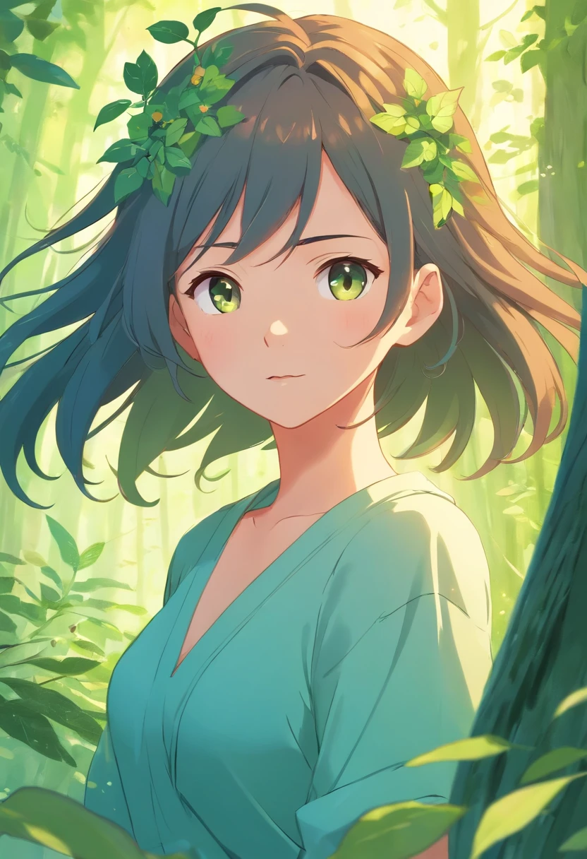 Dryad，Q version,cartoony，