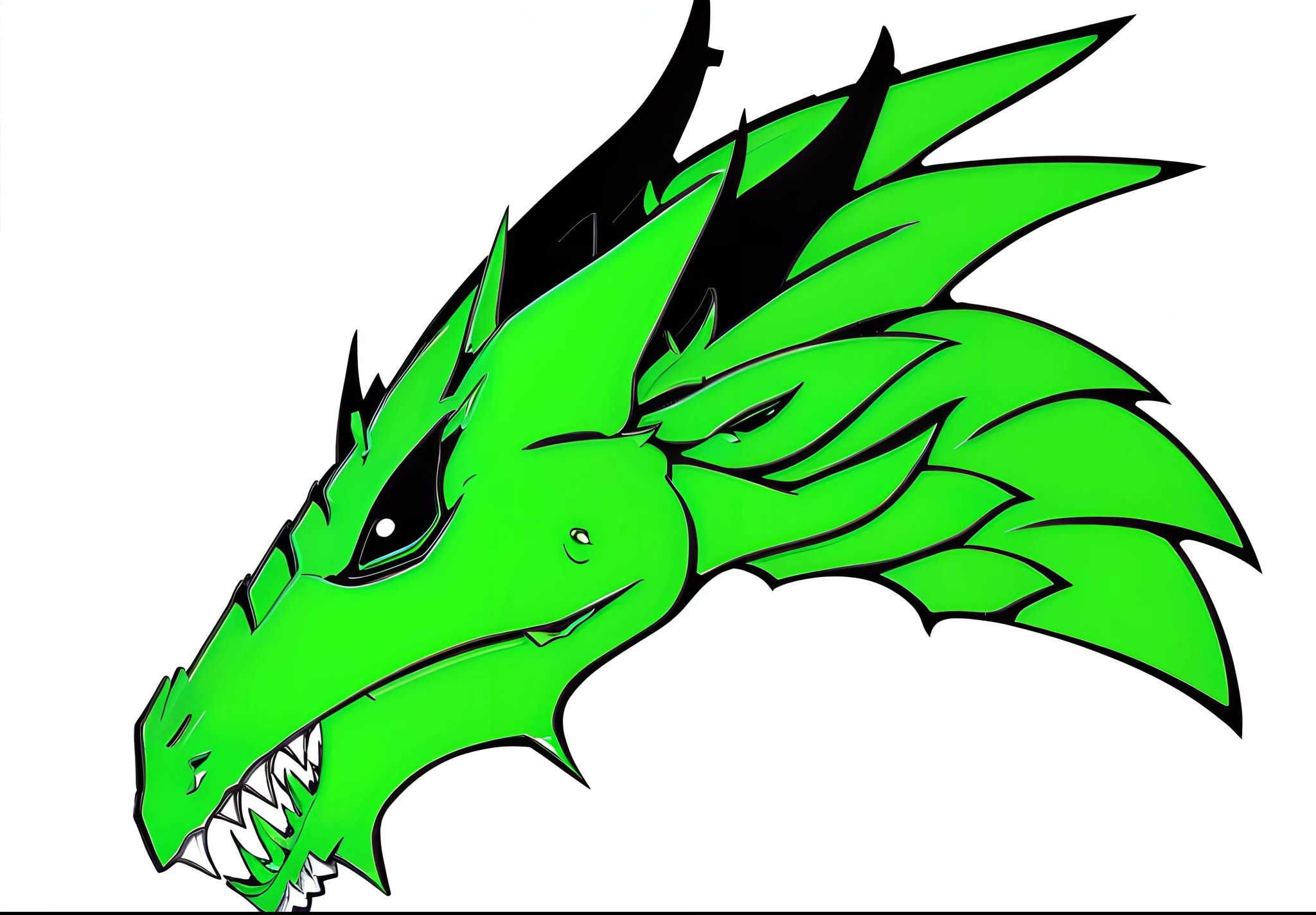 a green dragon head with sharp teeth and sharp teeth, dragon head! green dragon, sleek dragon head, dragon head, massive green dragon!!!, well designed female dragon head, dragon face, dragon maws hot art, dra the dragon, smooth lines, very nice lines, no distortion, amazing details, fierce looking, aggressive looking, and amazing details