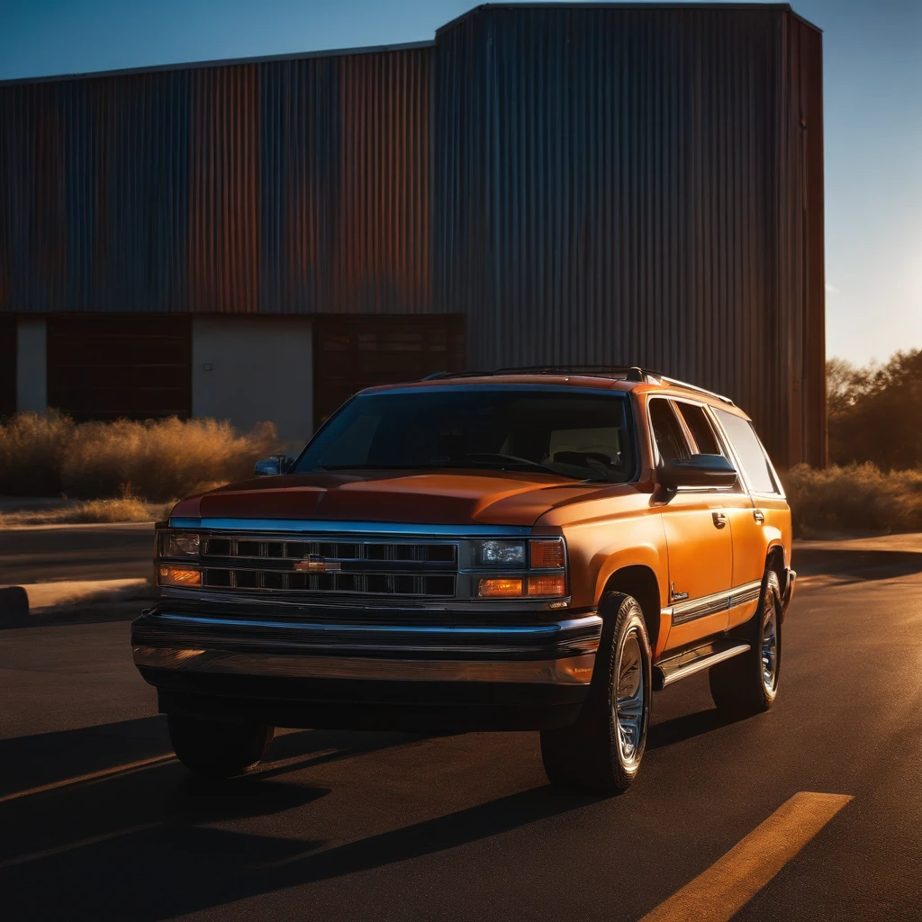 straight side profile view,Morning sun,An SUV,solo,drove down the street,speed,