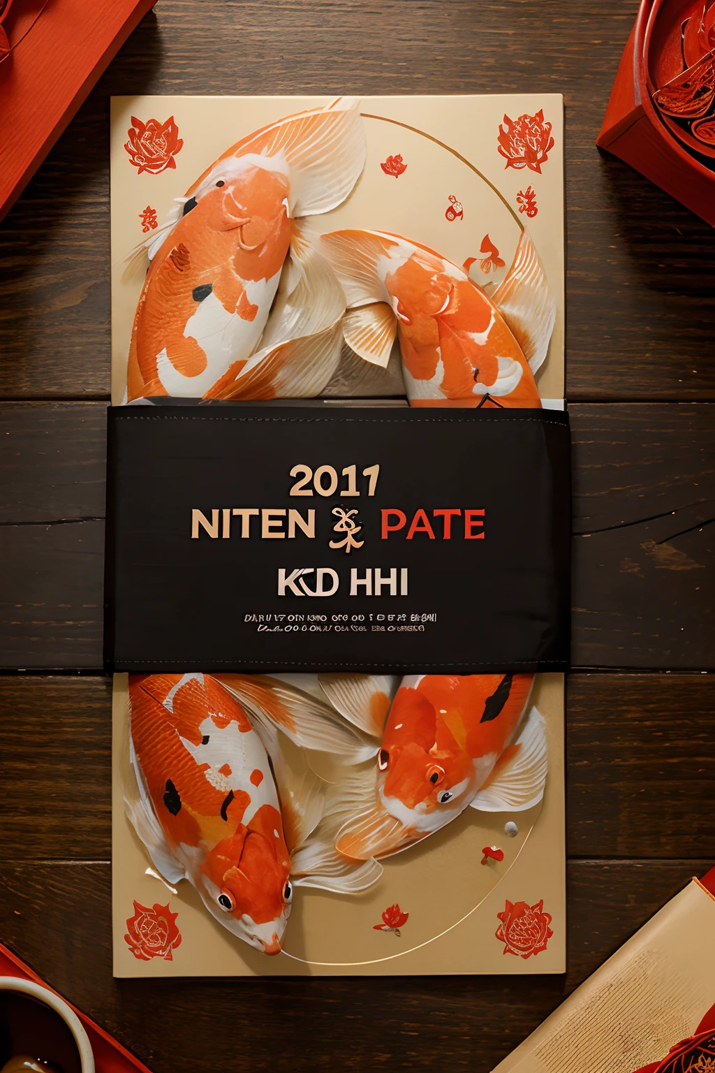 Draw a red packet,There are koi fish on the cover,There are also auspicious words,National tide wind,k hd