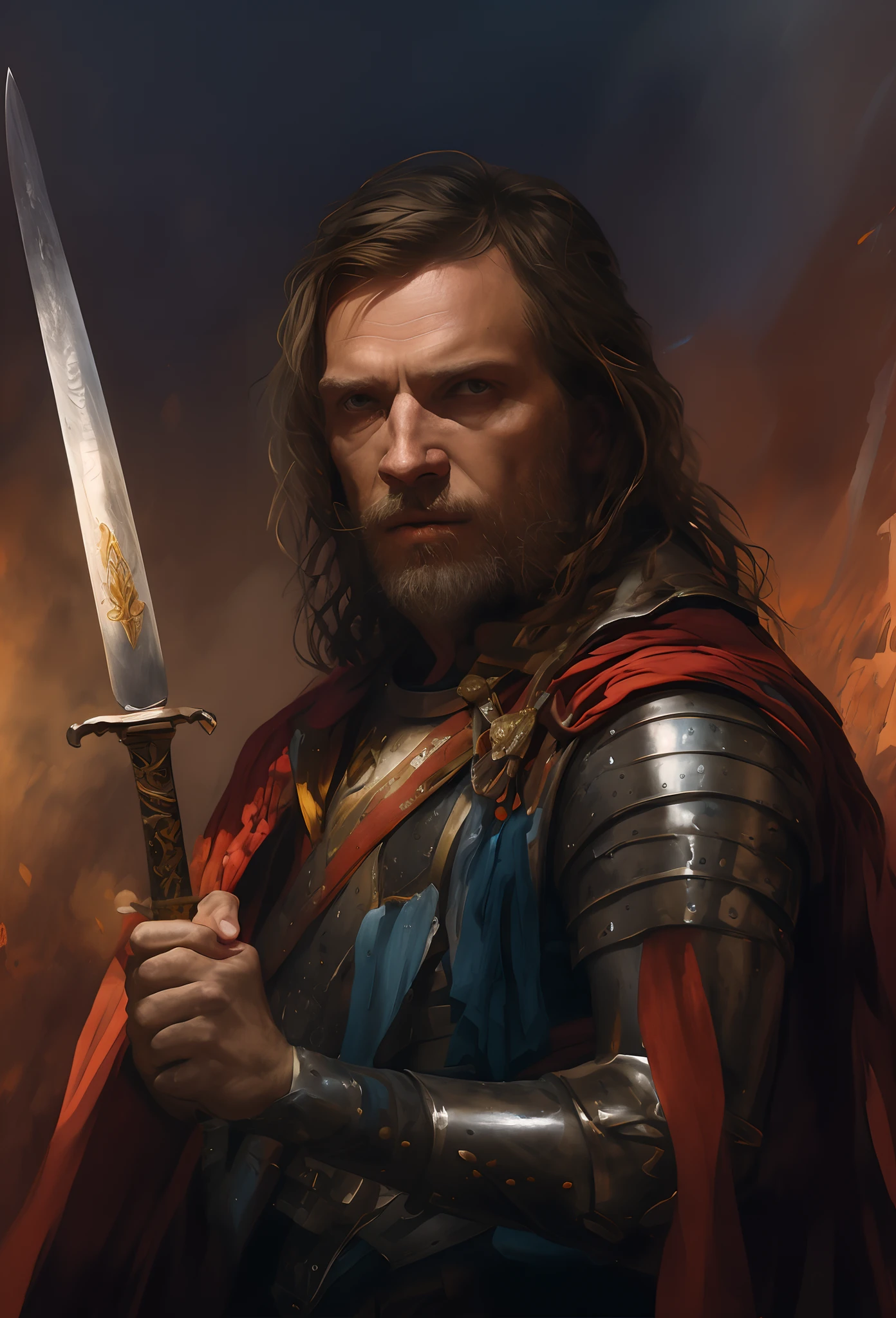 Painting of a man in armor holding a sword in his hand, Directed by: Roman Bezpalkiv, Directed by: Pablo Munoz Gomez, Directed by: Darek Zabrocki, Directed by: Adam Marczyński, Directed by: Líviusz Gyulai, Directed by: Karl Kopinski, Directed by: Arthur Pan, Directed by: Tomasz Jedruszek