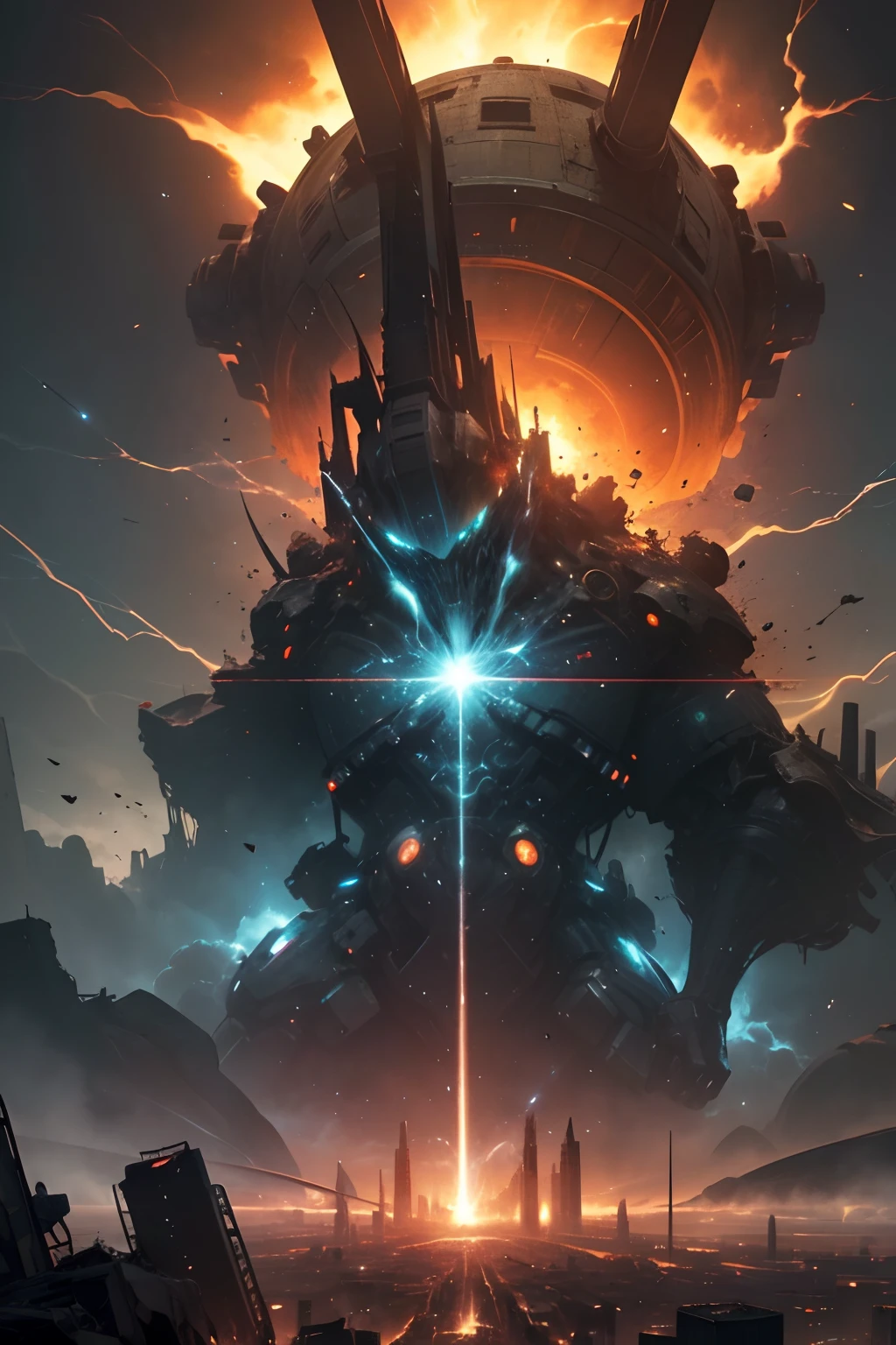 A world-destroying space creature with tentacles,alien invasion,dark and eerie atmosphere,intense and chaotic battle scene,destruction and devastation,(best quality,4k,8k,highres,masterpiece:1.2),ultra-detailed,otherworldly dimension,apocalyptic scenario,nuclear explosion,disintegrating cities,ominous and menacing presence,monstrous and grotesque appearance,cosmic powers and energy,crushing force,sci-fi horror,blending organic and mechanical elements,deep space,alien technology,extraterrestrial invasion,bleak and desolate landscapes,dystopian future,intense colors and vibrant contrast,massive tentacles emerging from the void,engulfed in cosmic flames and smoke,shattered planets and moons,electromagnetic disturbances,galactic destruction and chaos,dimly lit with ethereal and eerie glow,collapsing buildings and structures,toppled skyscrapers,burning ruins and wreckage,terrified and desperate human survivors,war-torn and desolated world,laser beams and plasma projectiles,lit by flickering streetlights and fire,thundering explosions and rumbling tremors