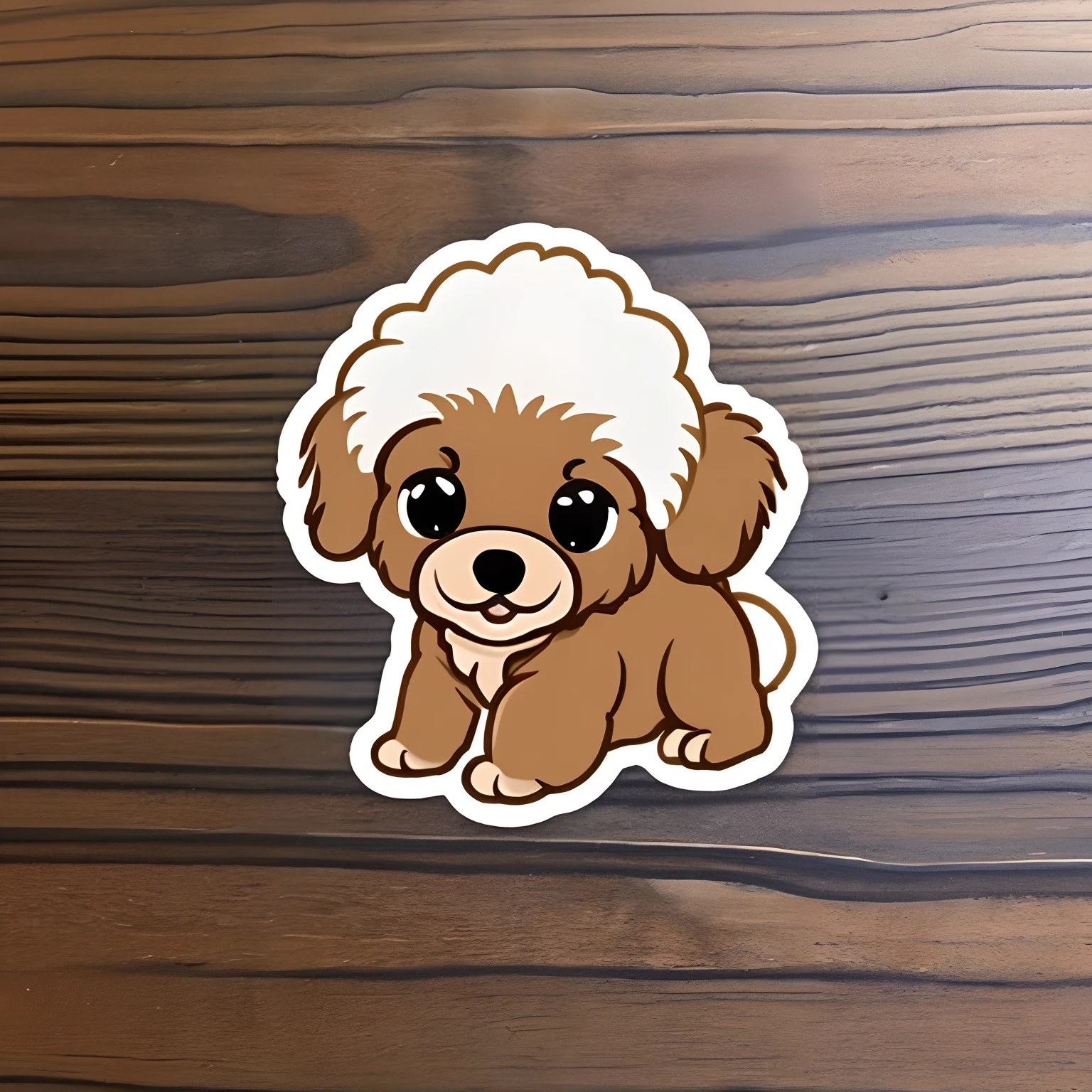 Toy poodle、a Dog、pup、a sticker、kawaii、Cute as a puppy