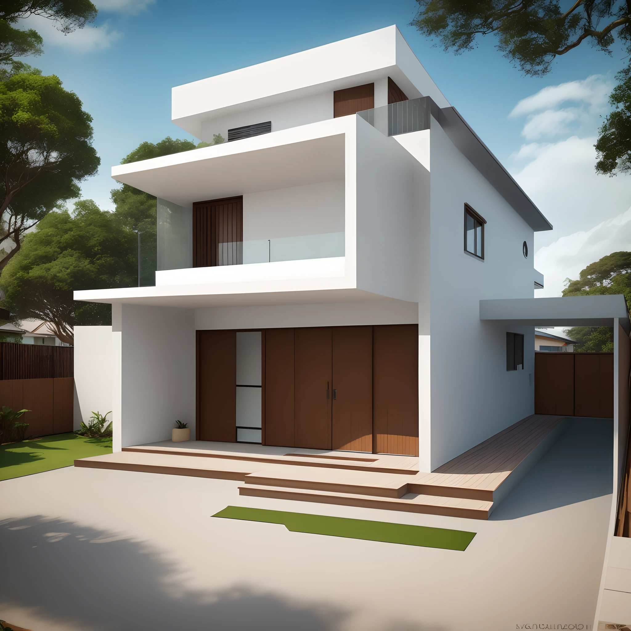Uma bela casa nas monstanhas com arquitetura moderna
