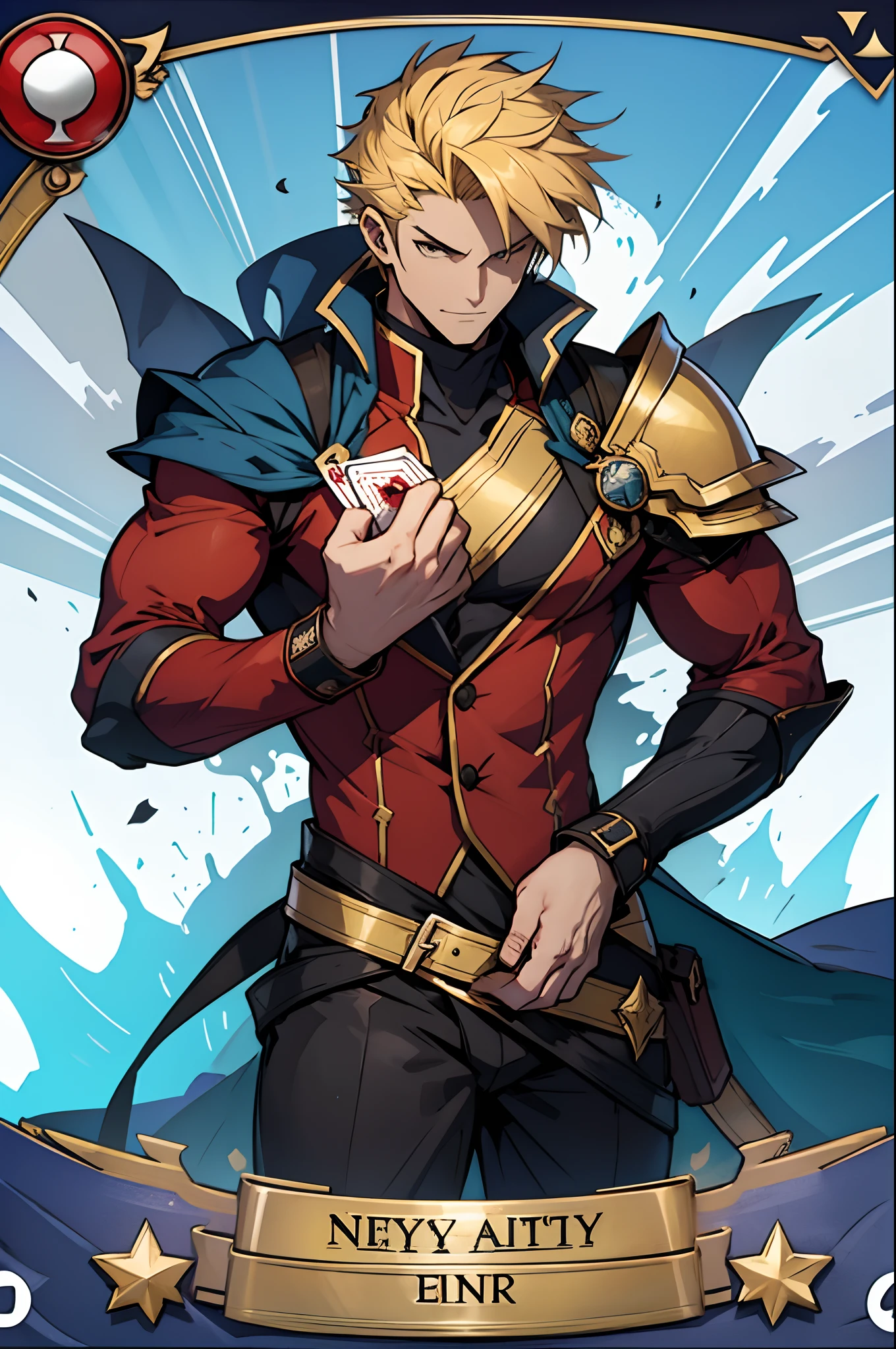 A card of the hero of a card game，flat drawing