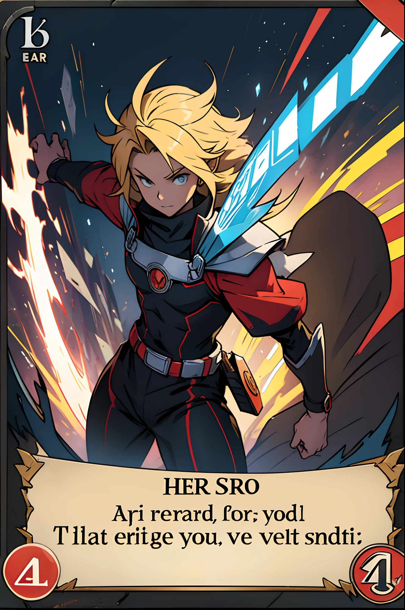 Hero card UI for a card game,flat drawing