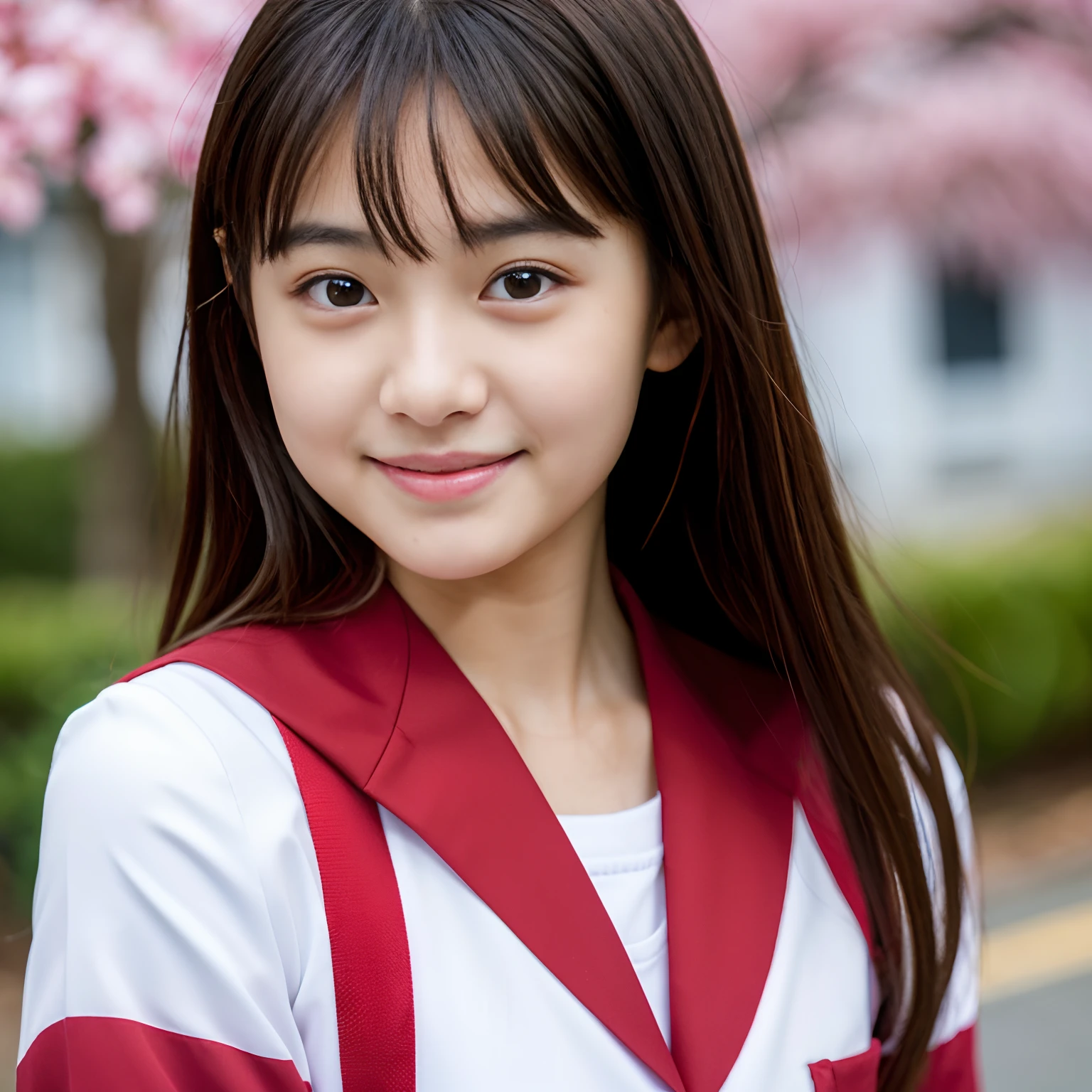 (Best-Quality, Masterpiece, Ultra-High-Resolution, (Photorealistic:1.4), Raw-Photo, Hyper-Detailed), 1girl, 15-years-old, Japanese famous idol, wearing Japanese high school uniform, portrait, innocent smile, strong lighting for face, extremely cute face like a the most popular Japanese idol, amazingly beautiful big black eyes, beautiful black hair, very beautiful white skins, very beautiful medium breasts, detailed face, detailed eyes, detailed hair, detailed white skins, detailed Japanese high school uniform, detailed breasts