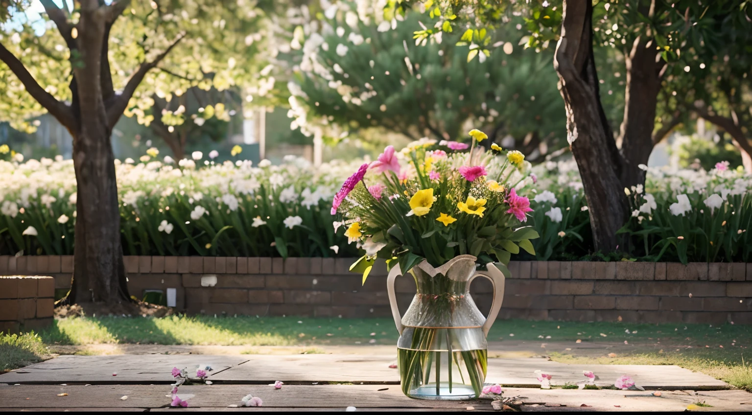 a hyper realistic photography of Spring View flowers in Melbourne, Australia, no people, Nikon D850 DSLR 4k camera, 100mm lens, F 1.2 aperture setting, bright and natural lighting, vibrant, fun and relaxing atmosphere