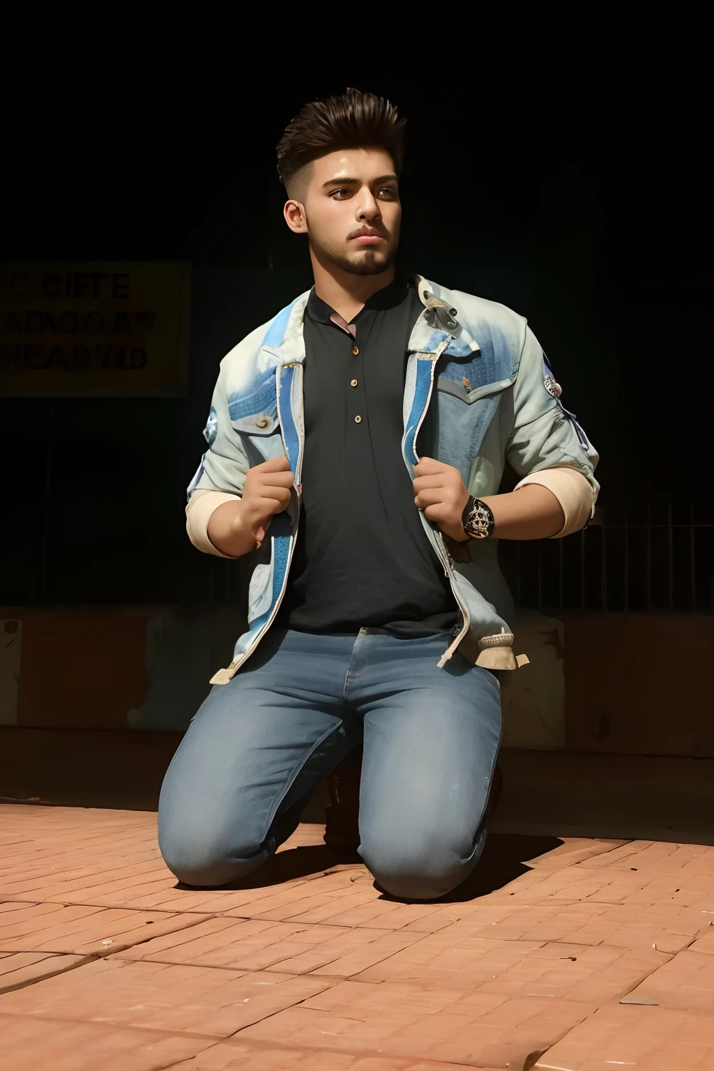 Change background cyberpunk handsome boy