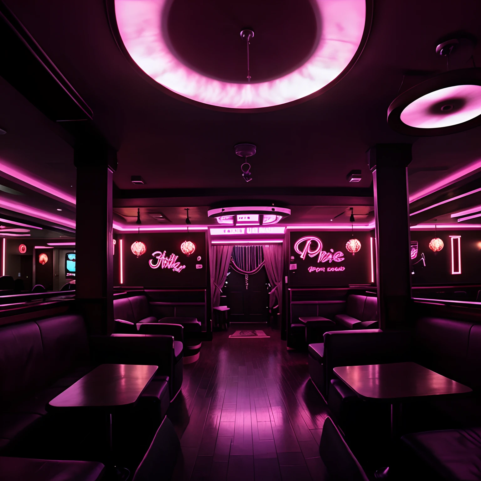 Inside of a strip club