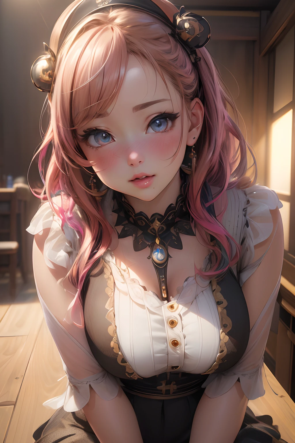 (best quality,4k,8k,highres,masterpiece:1.2),ultra-detailed,(realistic,photorealistic,photo-realistic:1.37),Vtuber,anime style,beautiful detailed eyes,beautiful detailed lips,cute expression,lovely idol,creative backgrounds,playful poses,new outfit concepts,vibrant colors,studio lighting