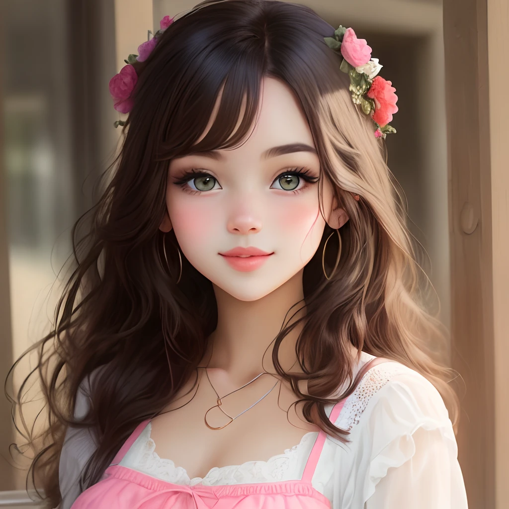 A pretty girl mixed with cute.