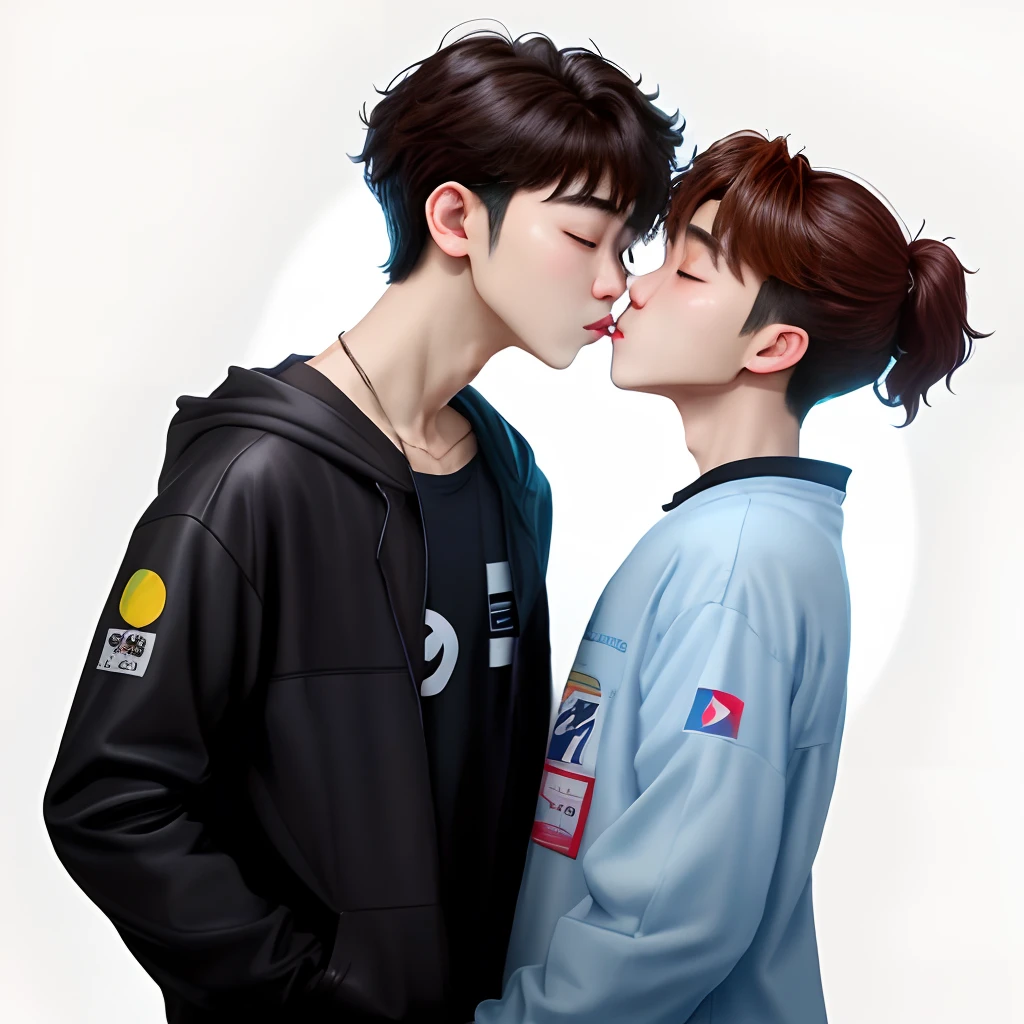 choi soobin from txt and choi yeonjun from txt kissing