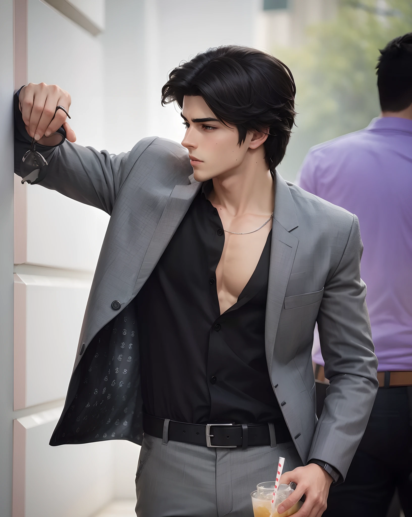 Realistic, High quality, male anime character