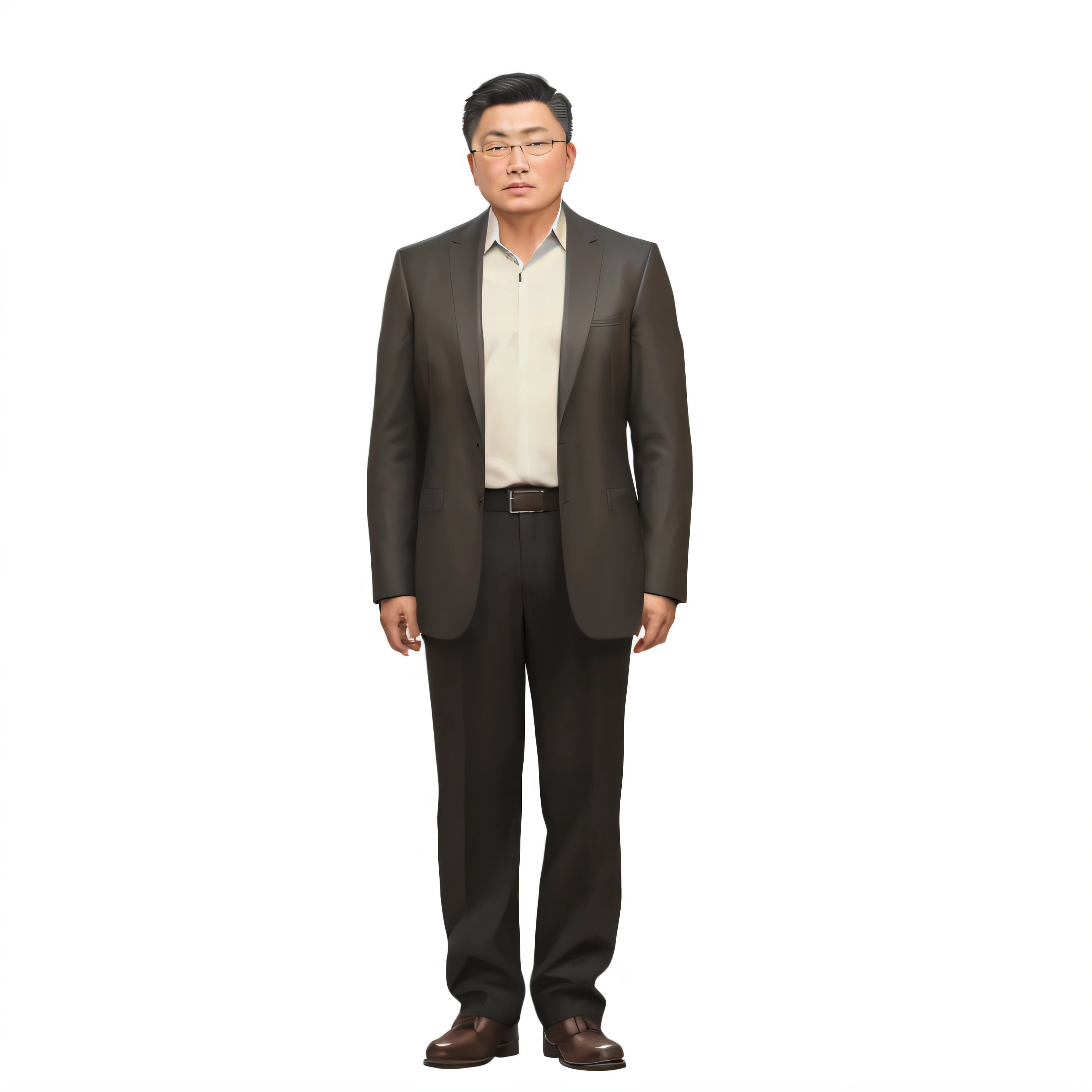 (The face does not change),RAW photo,3D magnesium rendering,(high detal.), zbrush,Masterpiece, (Best quality), Symmetrical and realistic, fiercely adorable expressions,Good facial features,largeeyes,Delicate and handsome,Soft lighting.rendering by octane, Digital painting, art stations, Fur Betley, (Task lighting, Studio light, Volume method:) Chinese middle-aged man,Suits,oil painted