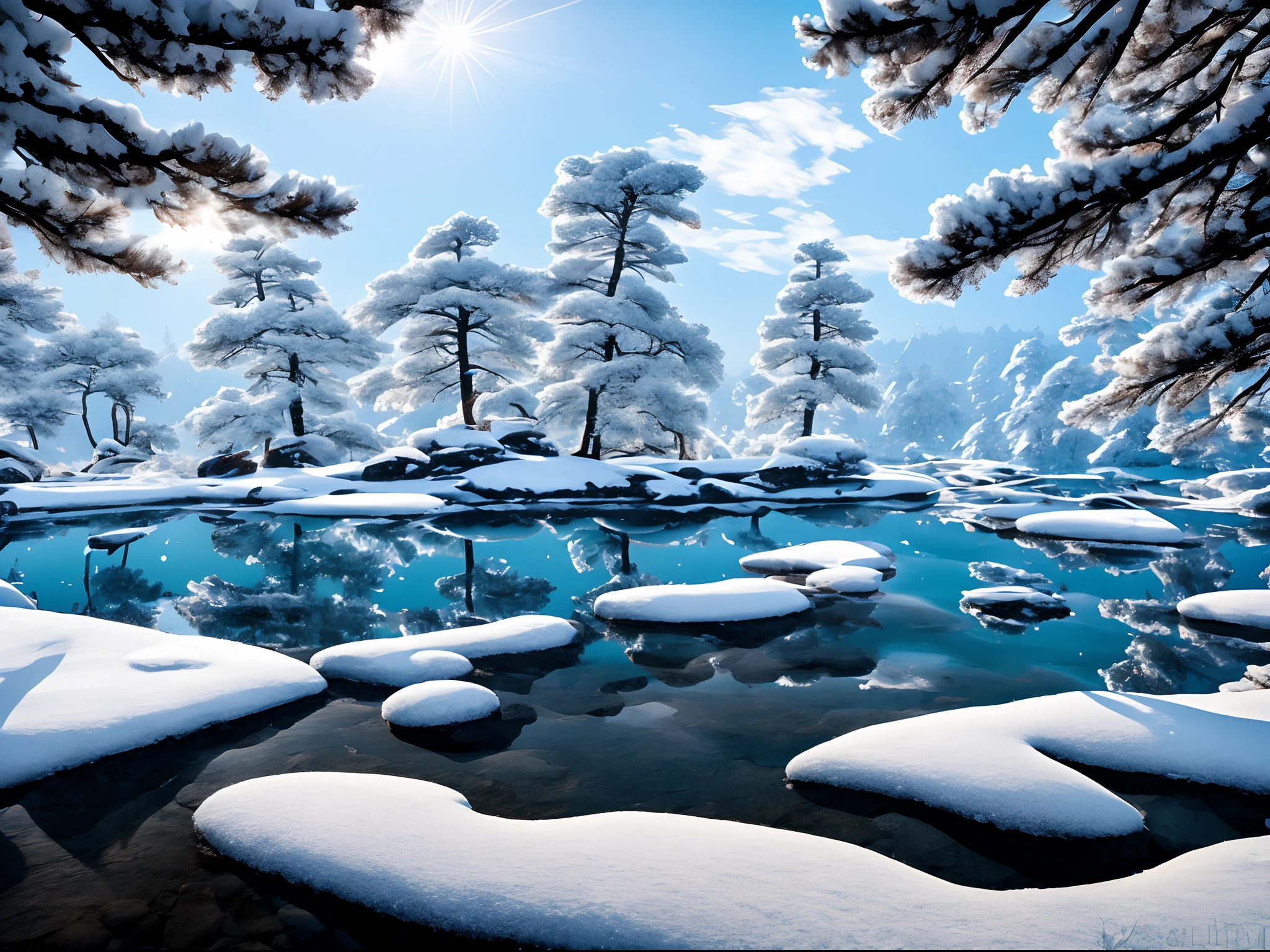 Rime:2.0,snowy days,Snowy forests,(Rime in Jilin, China)