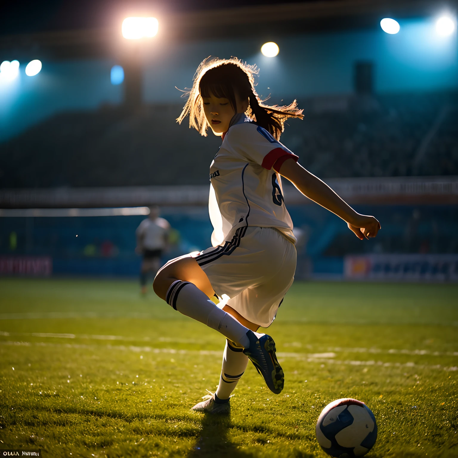 masterpiece,
best quality, ultra-detailed,
Play soccer,
an extremely delicate,
depth of field,
professional lighting,