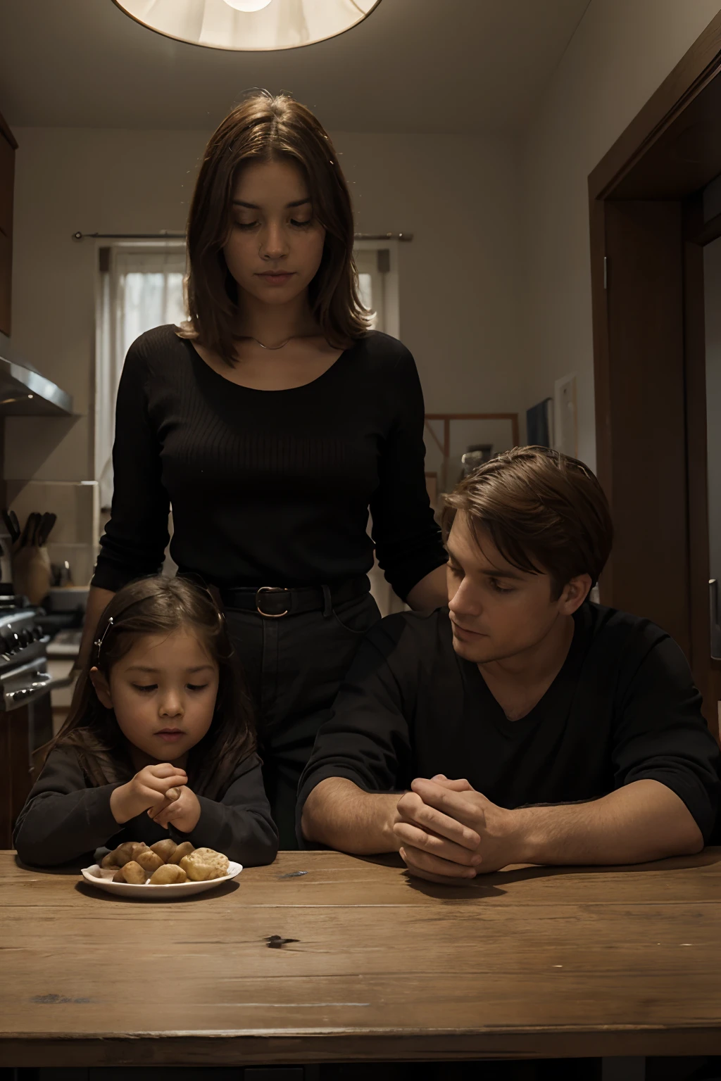 VERY POOR FAMILY, FATHER, MOTHER, 2 CHILDREN, SITTING AT THE TABLE EATING POTATOES, LIGHT FROM ABOVE VAN GOGH STYLE, SLIGHTLY SMOKY ENVIRONMENT CREATES A SAD ATMOSPHERE, STOVE ON
Steps: 20, Sampler: Euler a, CFG scale: 7.0, Seed: 2801894508, Size: 768x512, Model: Realism Fusion, Denoising strength: 0, Clip skip: 2, ENSD: 31337, Style Selector Enabled: True, Style Selector Randomize: False, Style Selector Style: base, Version: v1.6.0.69-2-g1853213, TaskID: 652920992766732219