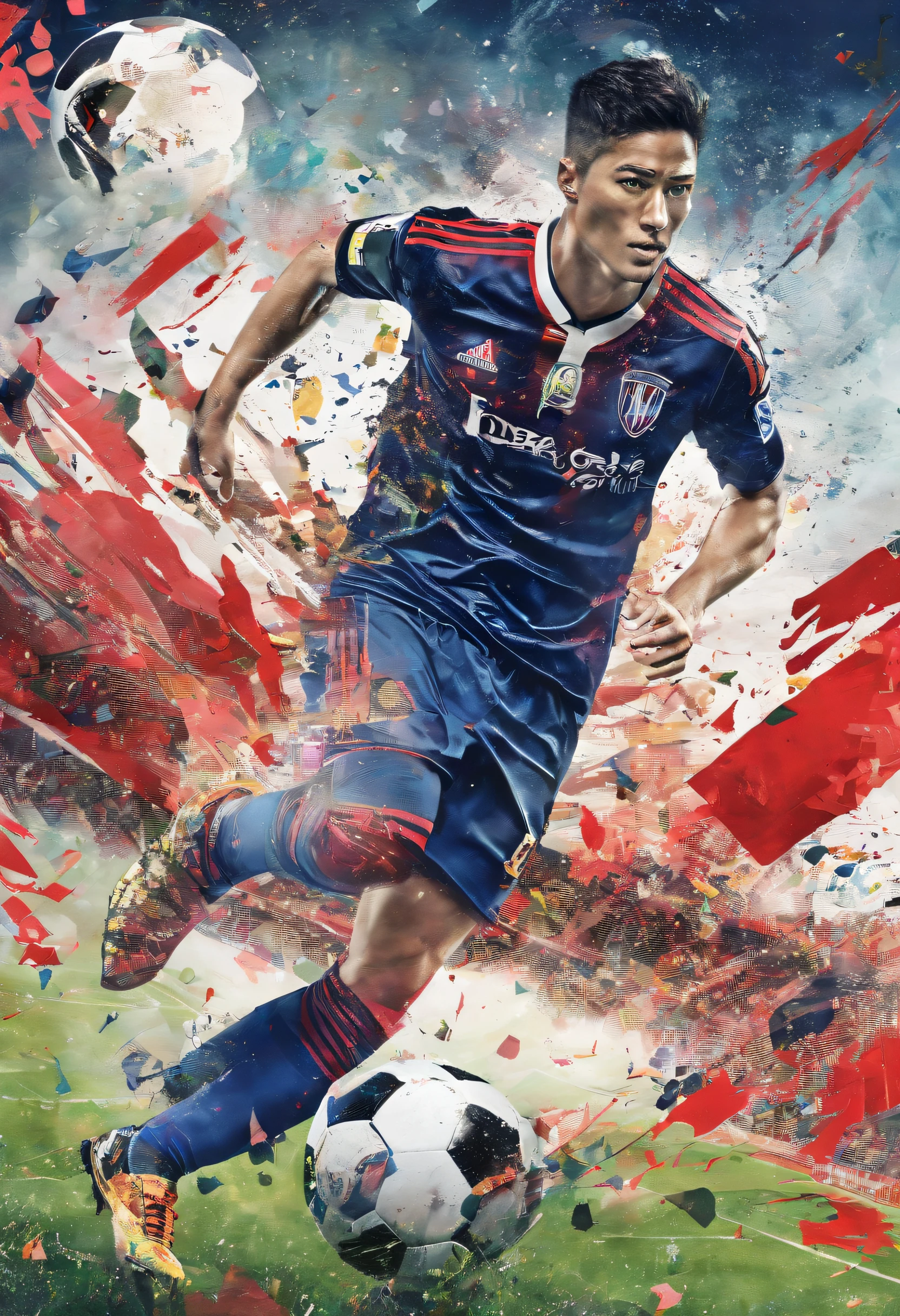 top-quality、masutepiece、Photorealsitic、A hyper-realistic、play soccer