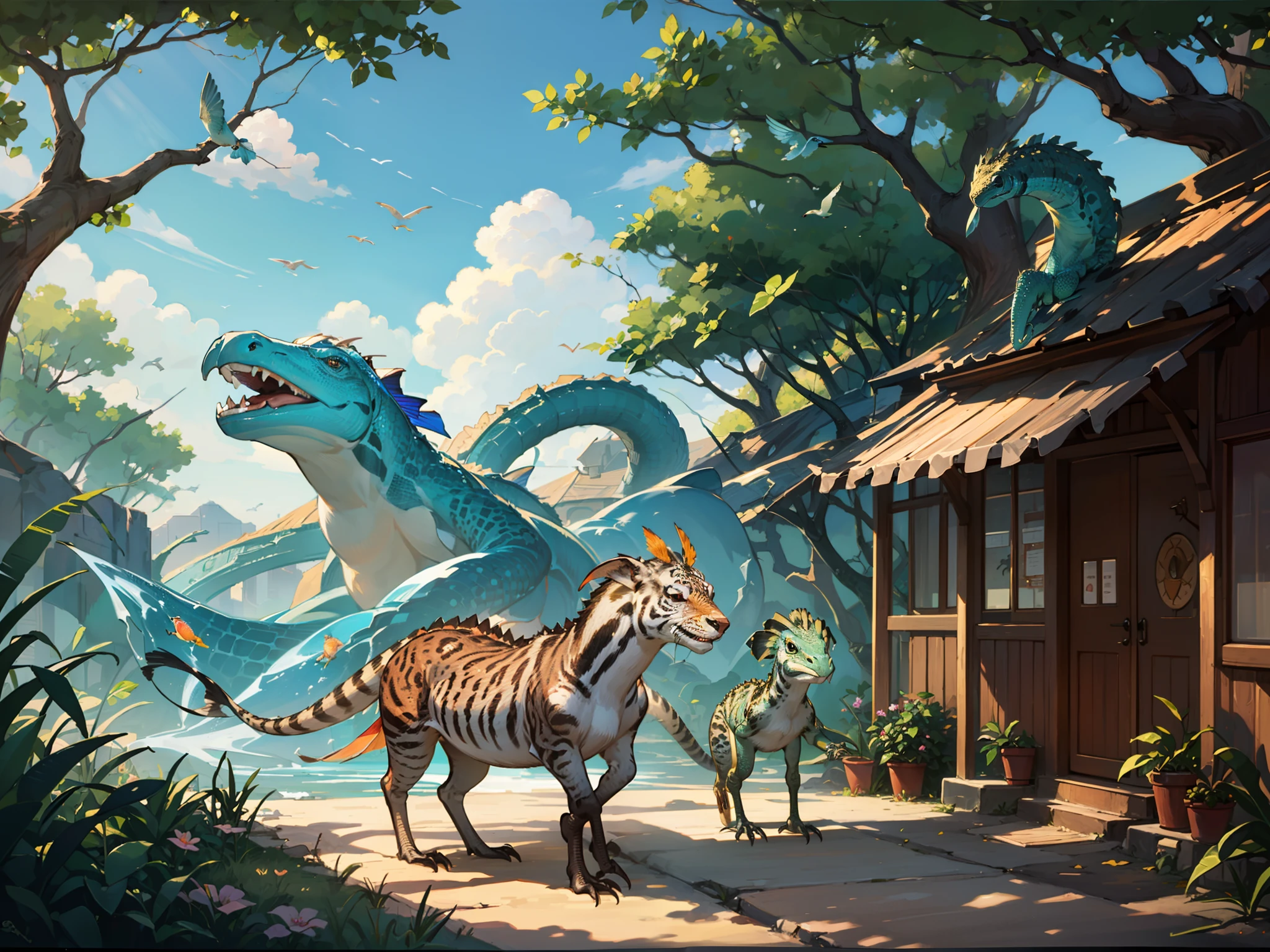 we bought a zoo ,A zoo have a lot of several of animals,birds,fishes,lizards,fantasy style --auto --s2