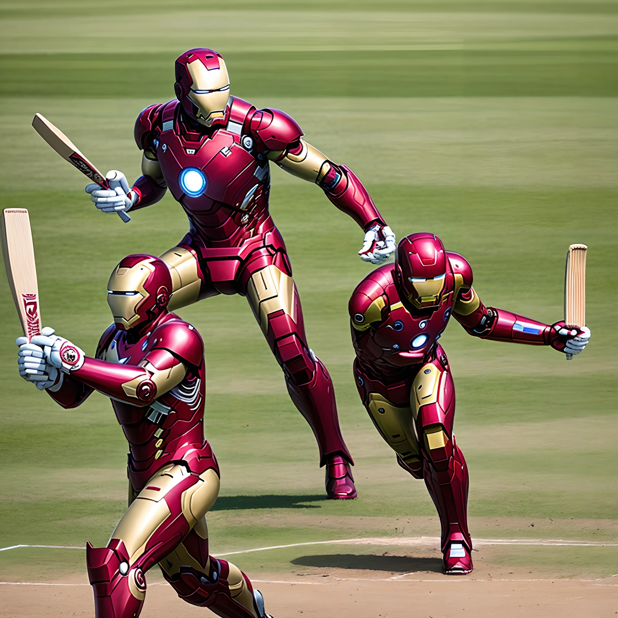 Iron man playing cricket